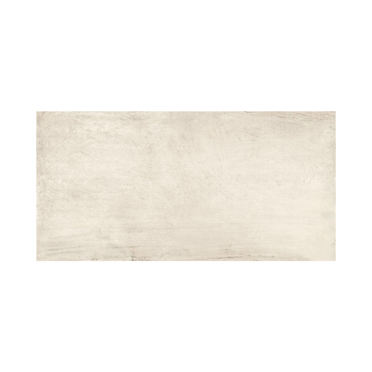 A rectangular Boho - Bone ceramic tile, featuring a light beige tone, subtle textured surface, and a slightly worn matte finish, is centered on a white background.