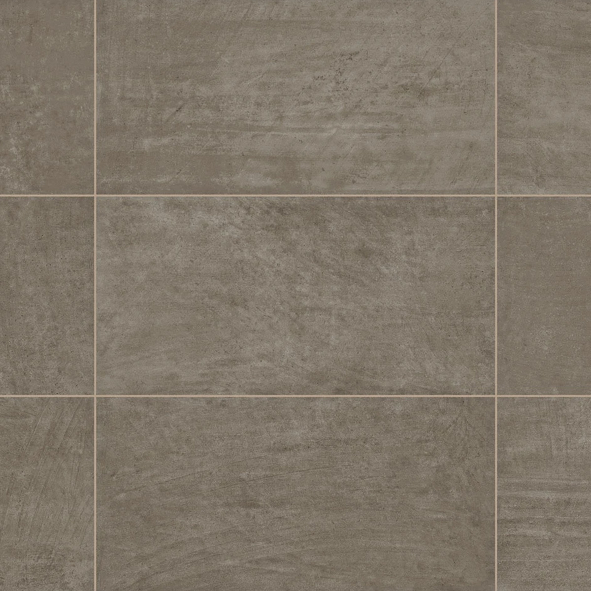 Boho - Smoke ceramic tiles feature a brown, slightly rough and textured surface arranged in a grid pattern. Visible grout lines and subtle variations in shading and color give these tiles the natural look of stone.