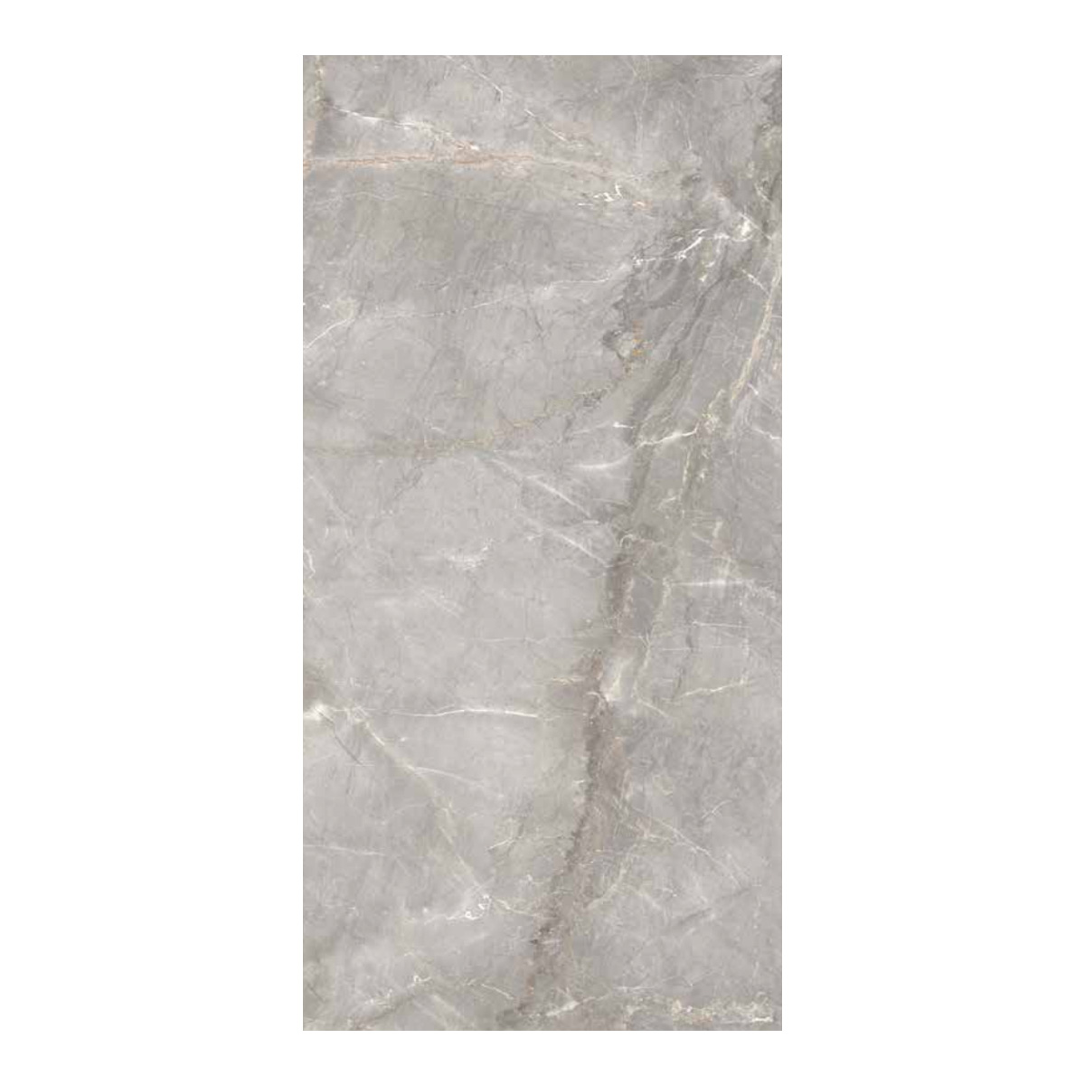A rectangular slab of Charme - Grey marble featuring subtle white and beige veins running diagonally across its surface.