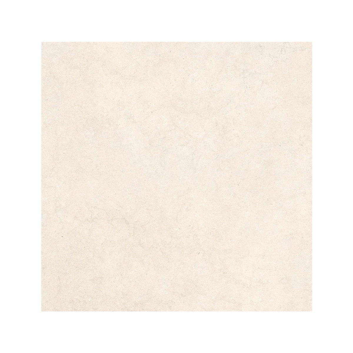 A square tile from the Lutezia - Ivory collection featuring a smooth, light beige surface with a subtle marbled texture. The white background accentuates the tile’s neutral color and delicate patterns.