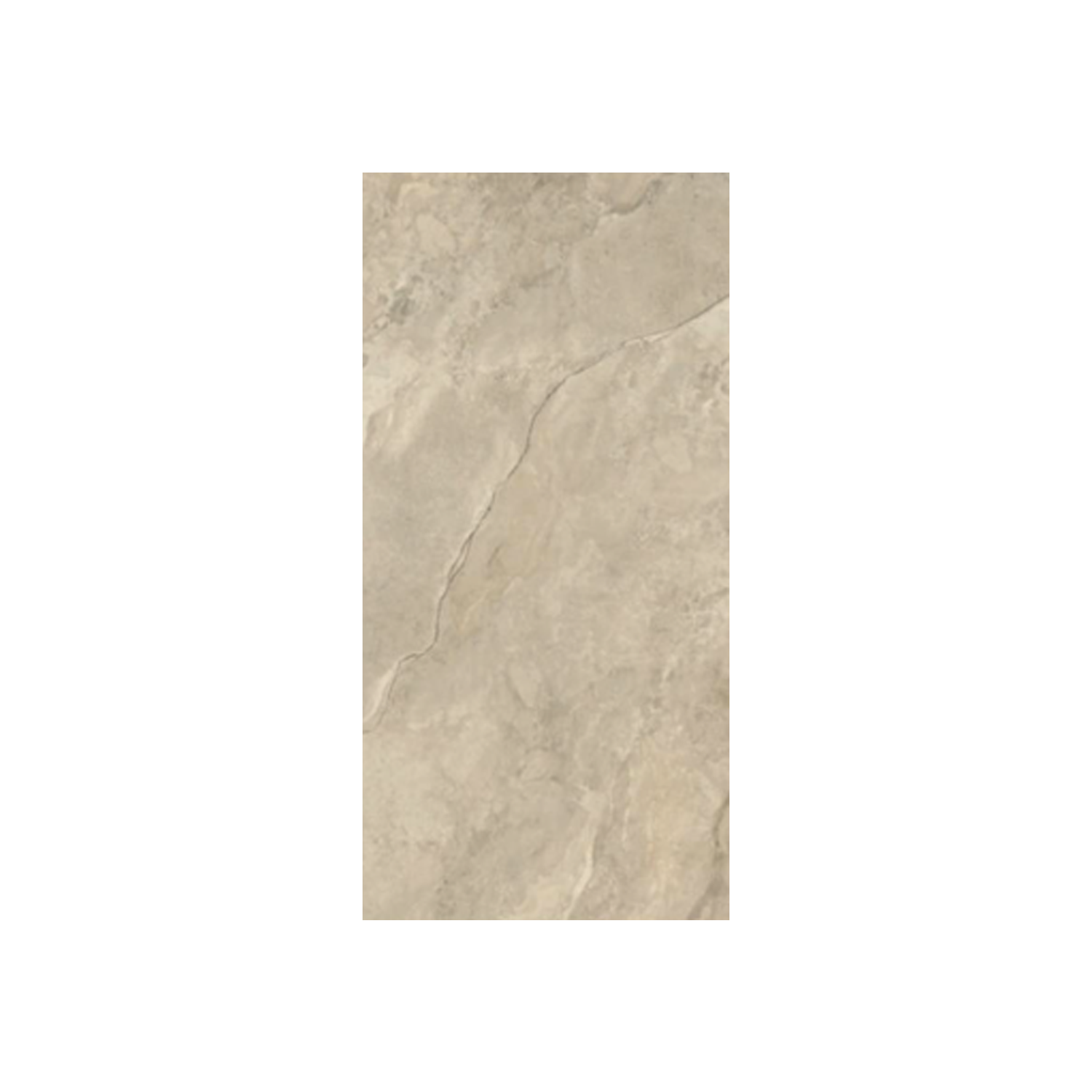 A rectangular beige Anthology/Anthea - Desert stone tile featuring subtle color variations and a faint, natural-looking diagonal vein across its surface.
