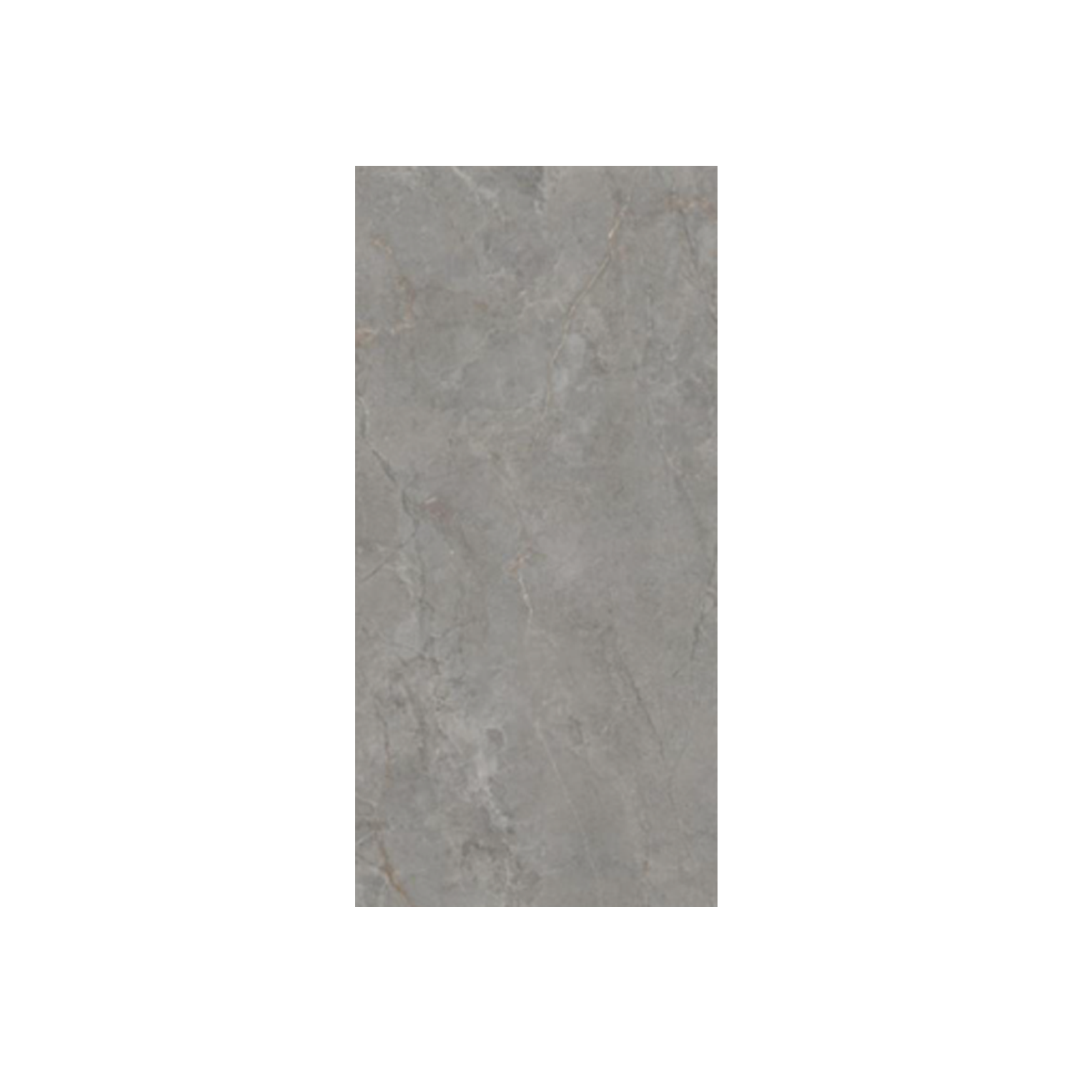 Anthology/Anthea - Gray is a rectangular tile featuring a smooth matte finish and neutral gray tone, with subtle, natural-looking veins and shade variations that resemble polished concrete or marble.