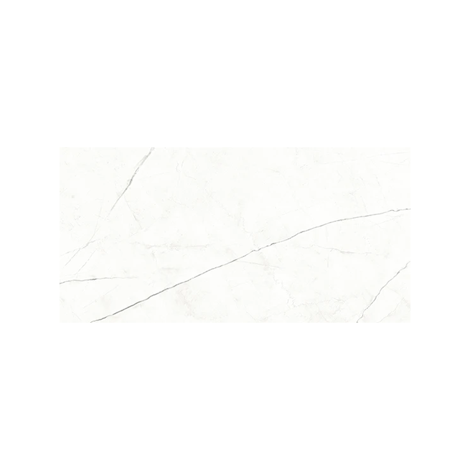 A rectangular Beyond Calacatta - Classic White marble tile featuring subtle gray veining and a smooth, polished surface, displayed against a plain white background.