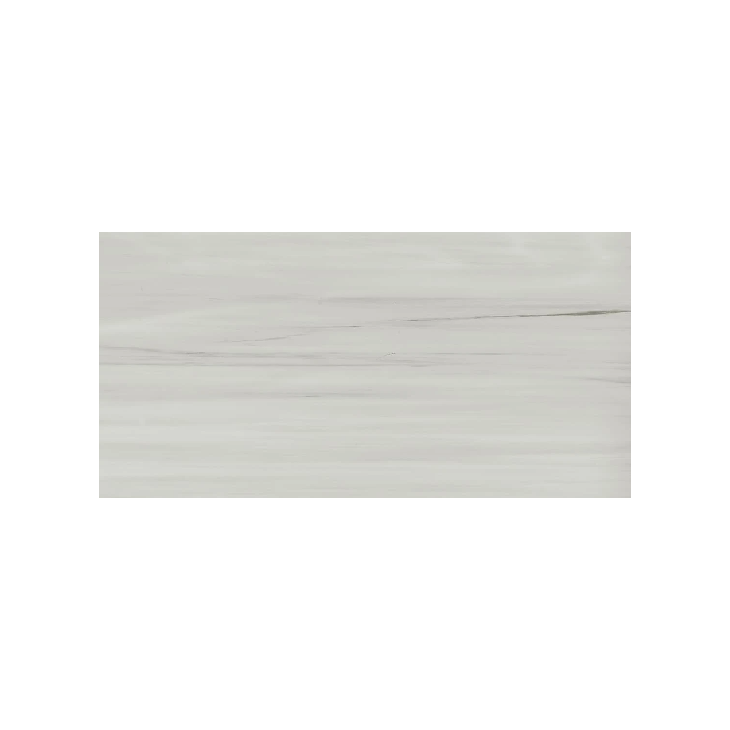 A rectangular Beyond Dolomite - Gray tile in light gray, featuring subtle horizontal veining and a smooth, polished surface, is displayed against a white background.