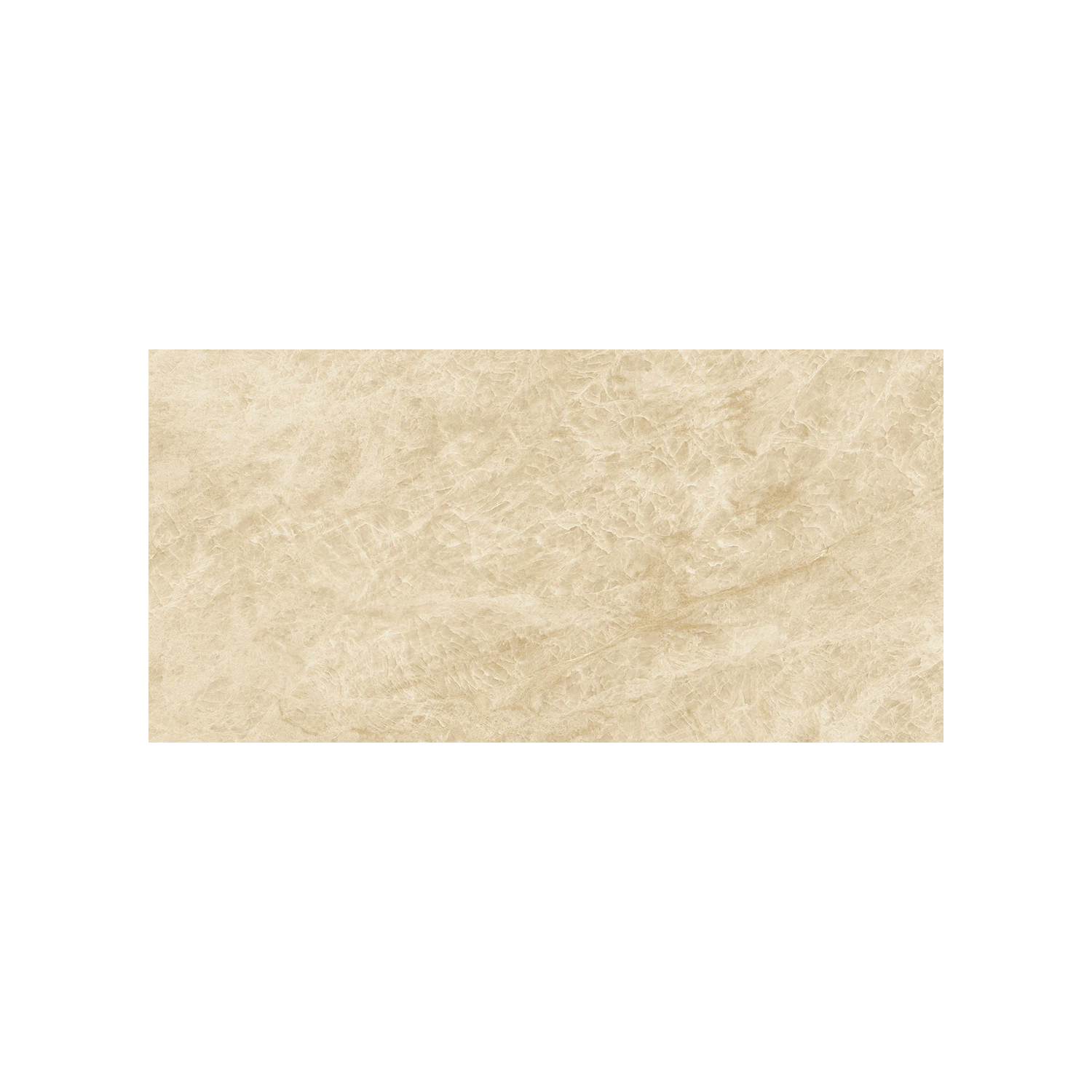 Rectangular beige tile, Beyond Tah Mahal - Champagne, features a subtle marbled texture and a slightly uneven surface for a natural stone appearance, shown against a white background.
