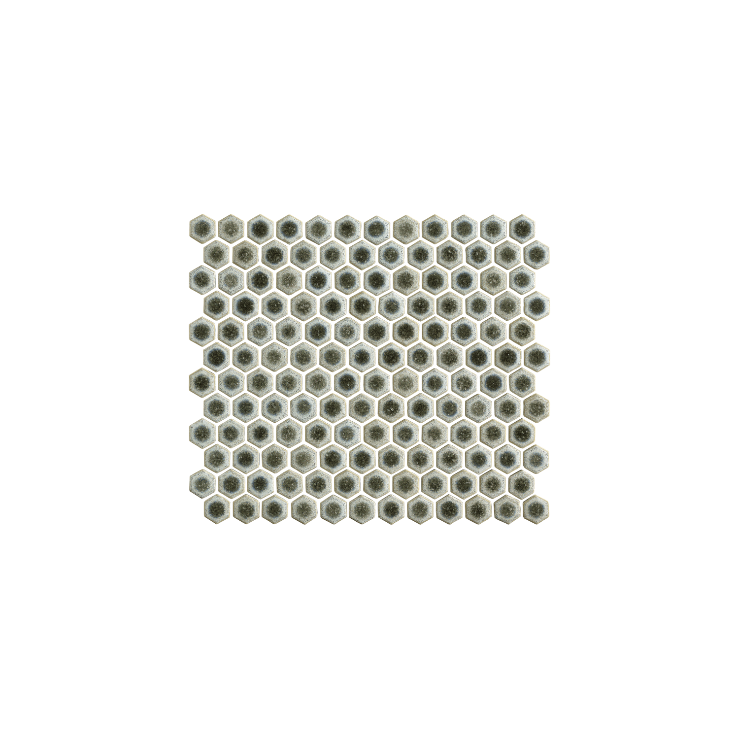 A grid of Chameleon - Sage Green hexagonal nuts arranged tightly together in a square pattern on a white background.