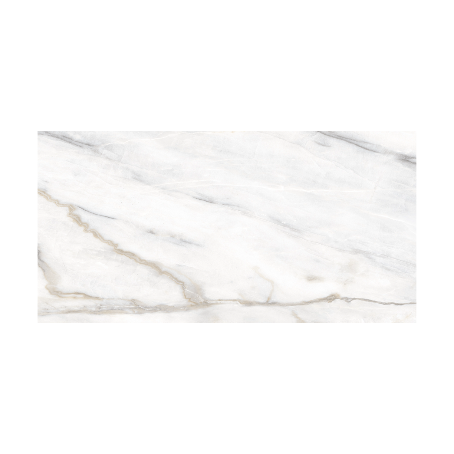 Classic Boutique - Calacatta Bluette features a white marble slab with subtle gray and beige veins running diagonally across the surface, creating a natural, elegant pattern.