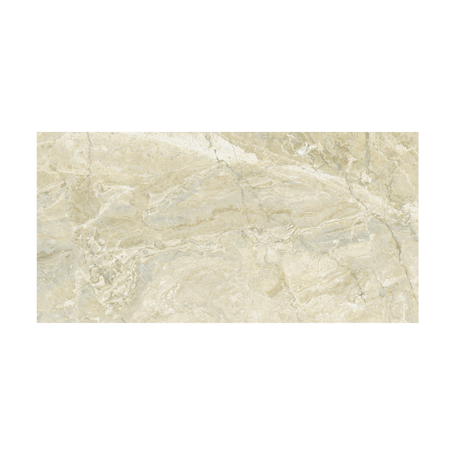 Classic - Cremino is a rectangular beige marble tile with light gray and cream veins, featuring a natural stone texture and a polished finish. The tile is displayed on a plain white background.