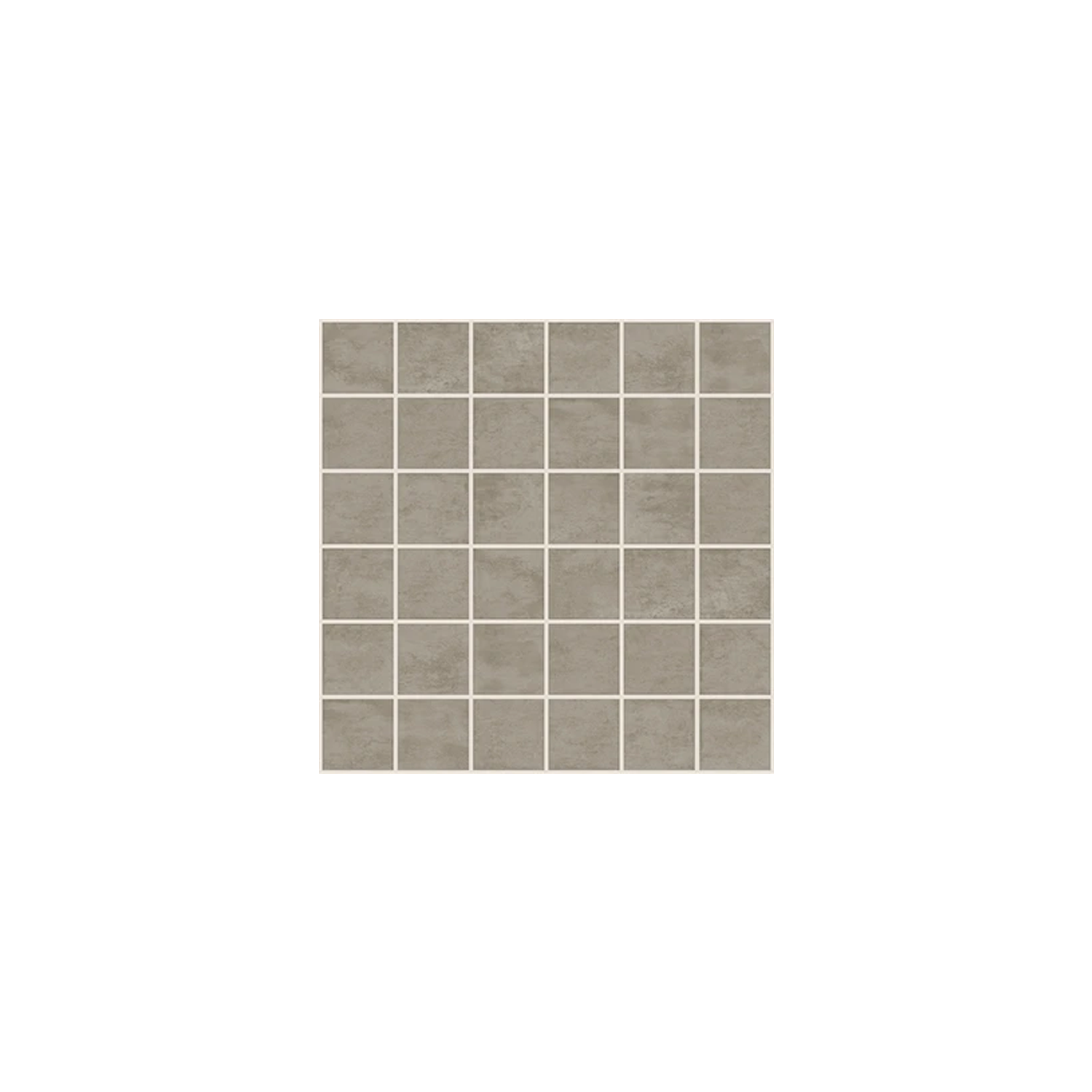 A square grid of 36 small Cove - Taupe tiles in a light brown shade, arranged in six rows and six columns with thin white grout lines, displayed on a plain white background.