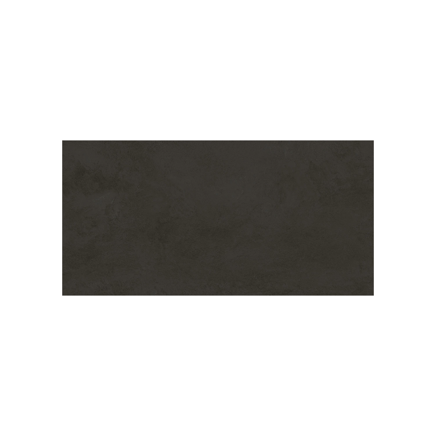 A rectangular, flat Cove Terra - Black tile with a subtle textured surface is centered on a white background.