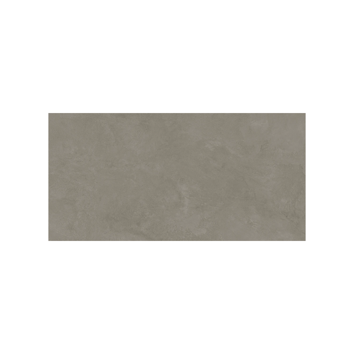 A rectangular Cove Terra - Gray ceramic tile, featuring a matte and slightly textured surface, is centered on a plain white background.