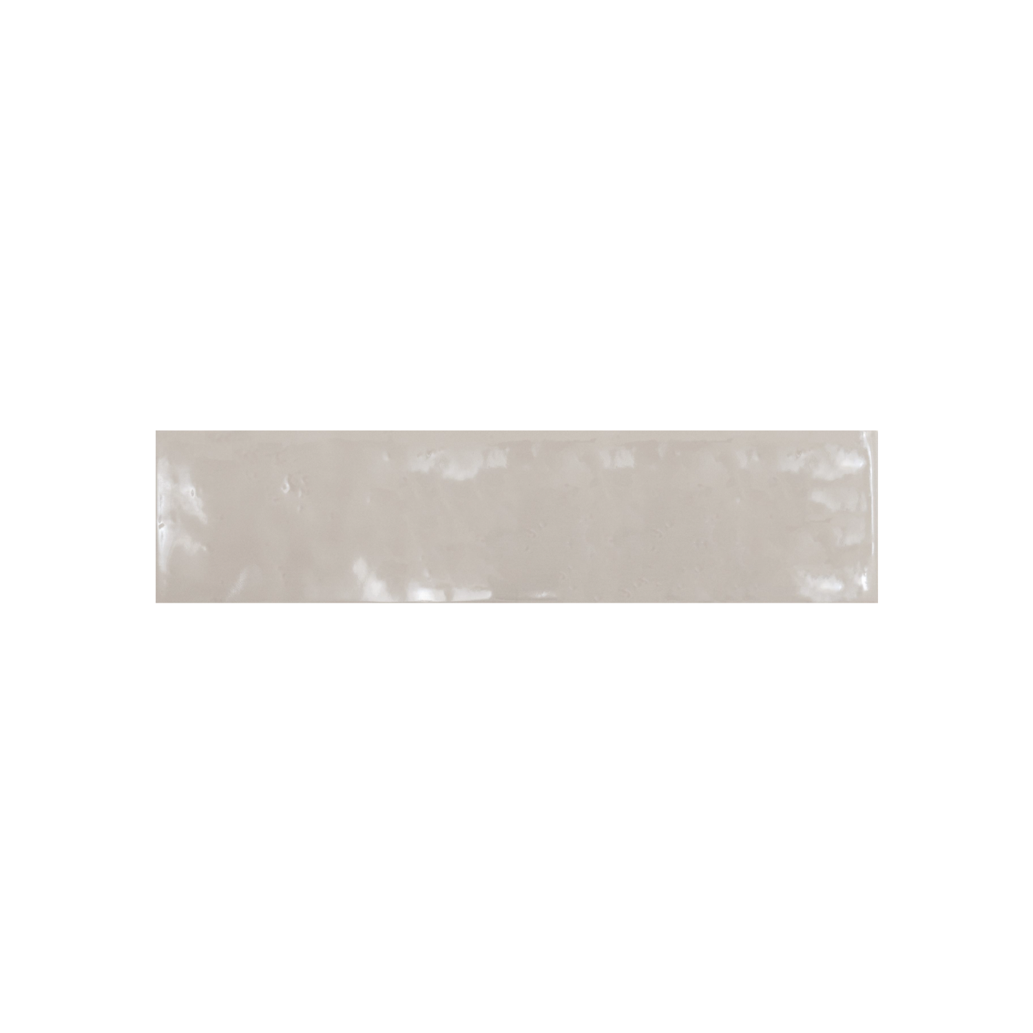 A single rectangular, glossy, light gray-beige Cromia26 - Beige 3 tile is shown against a white background.