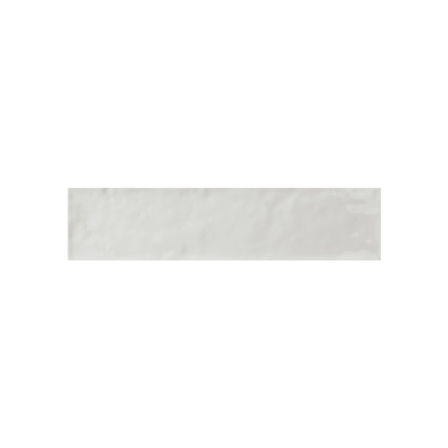 Cromia26 - Grigio 1 is a rectangular, glossy white ceramic tile featuring a subtly uneven surface, shown against a plain white background.
