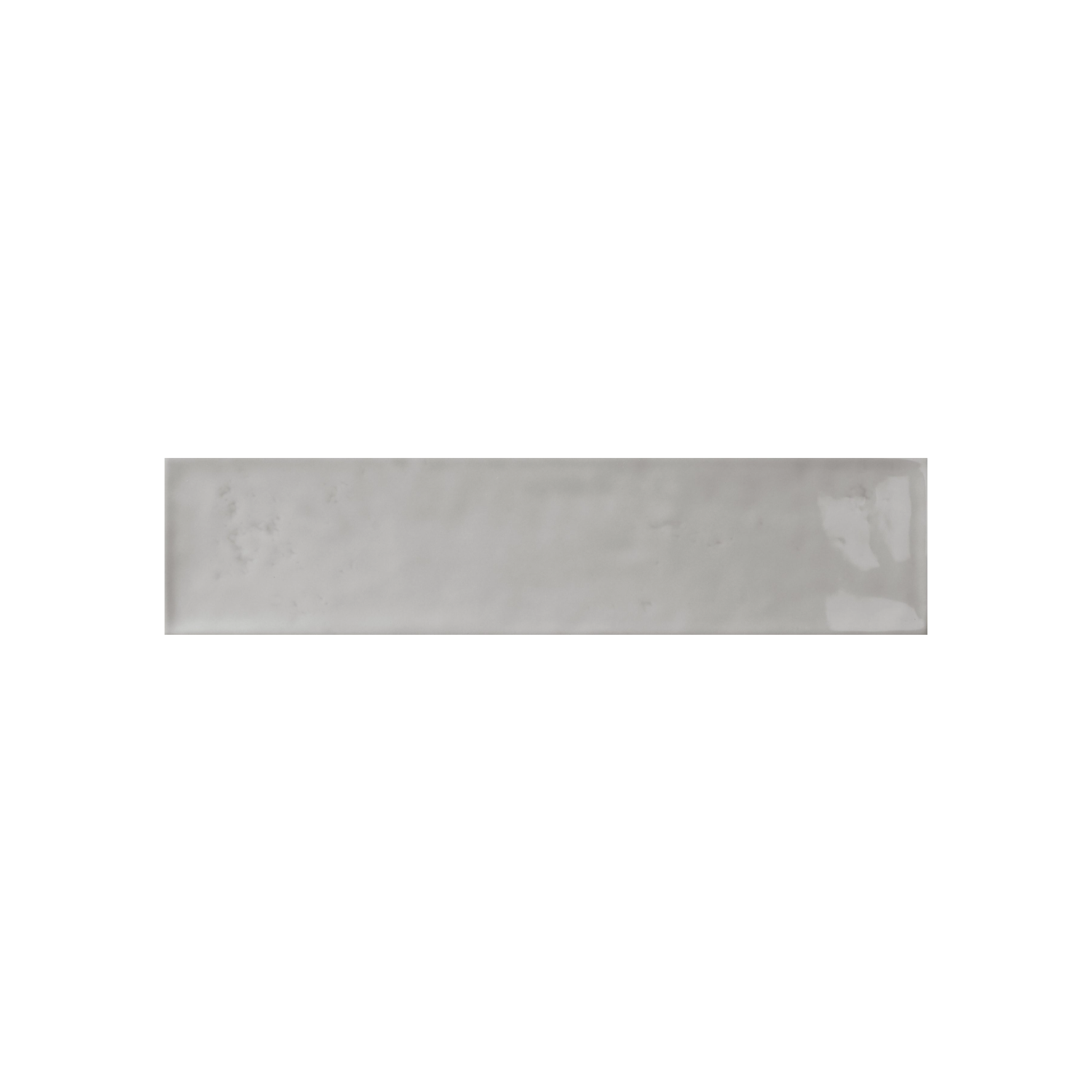 A single Cromia26 - Grigio 2 rectangular, glossy light gray ceramic tile is shown centered on a plain white background.