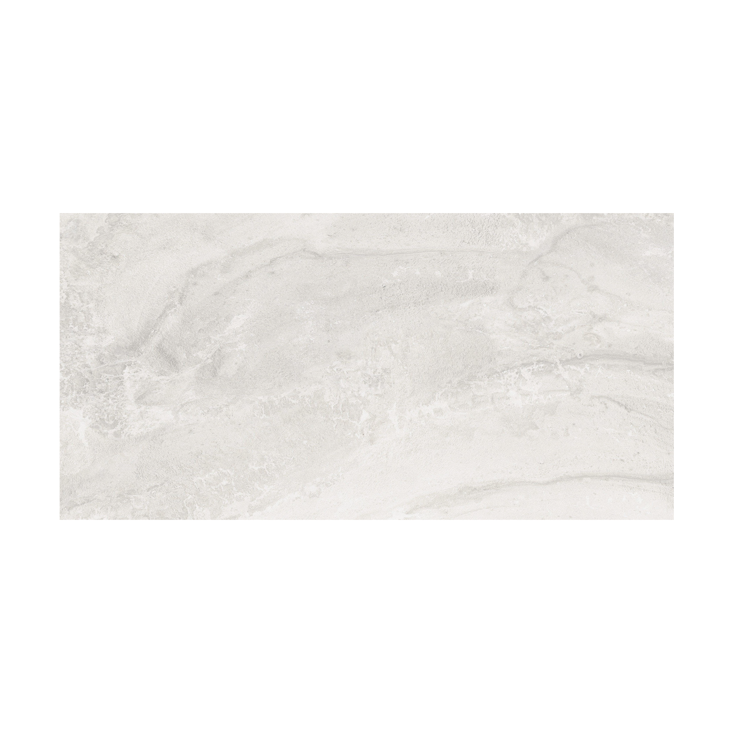 A rectangular Ecocrete - Melted Ice tile in light gray, featuring subtle white and gray veining patterns, is displayed against a plain white background.