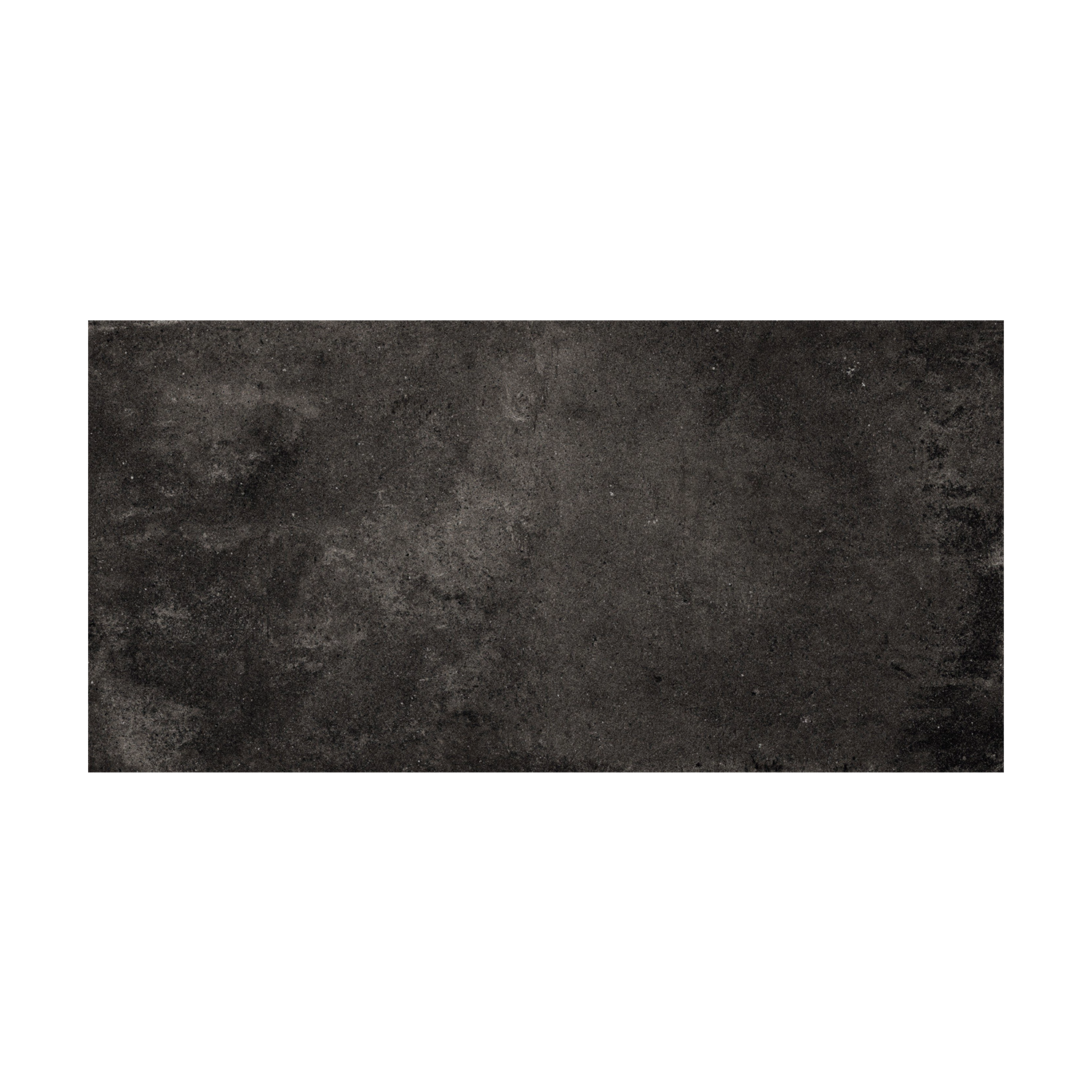 A rectangular Ecocrete - Weathered Black tile, featuring a textured surface with subtle shading variations and a dark gray tone, is set against a plain white background.