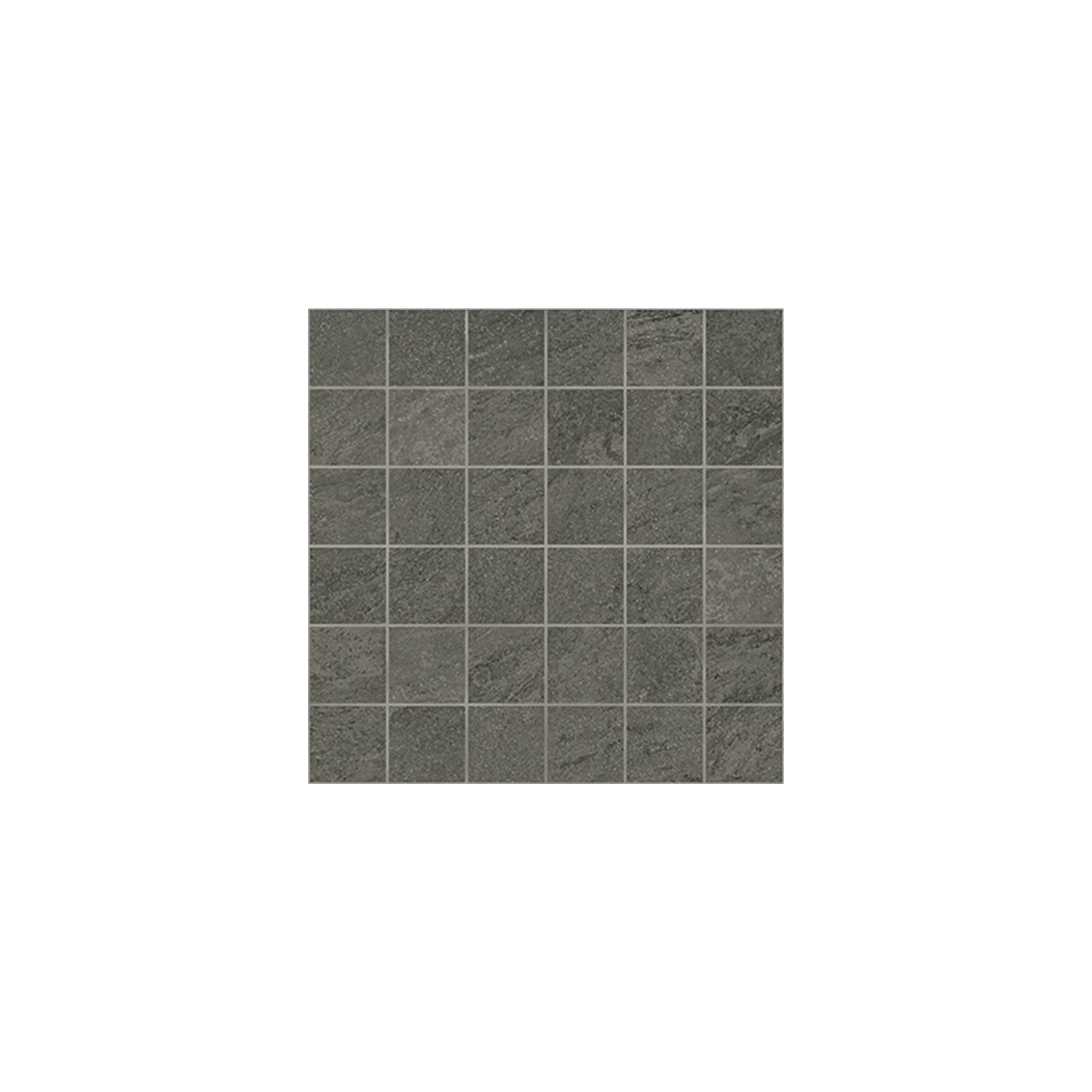 A square sheet of Element - Carbon tiles arranged in a 6 by 6 grid on a white background. Each tile features a dark gray, textured stone-like surface.