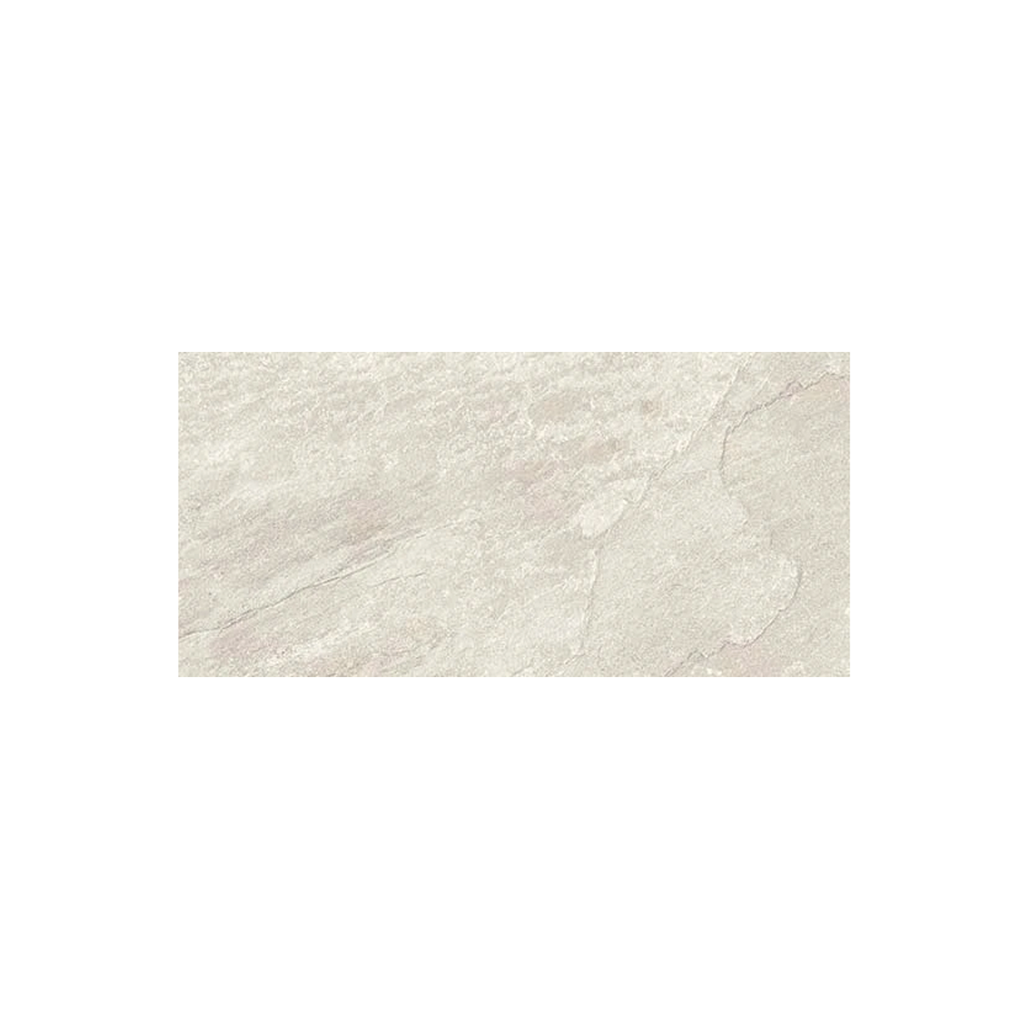 Element - Ivory is a rectangular tile featuring a light beige, stone-like texture with subtle natural patterns. Its slightly rough surface displays gentle shade variations that closely resemble the look of natural stone or slate, all set against a plain white background.