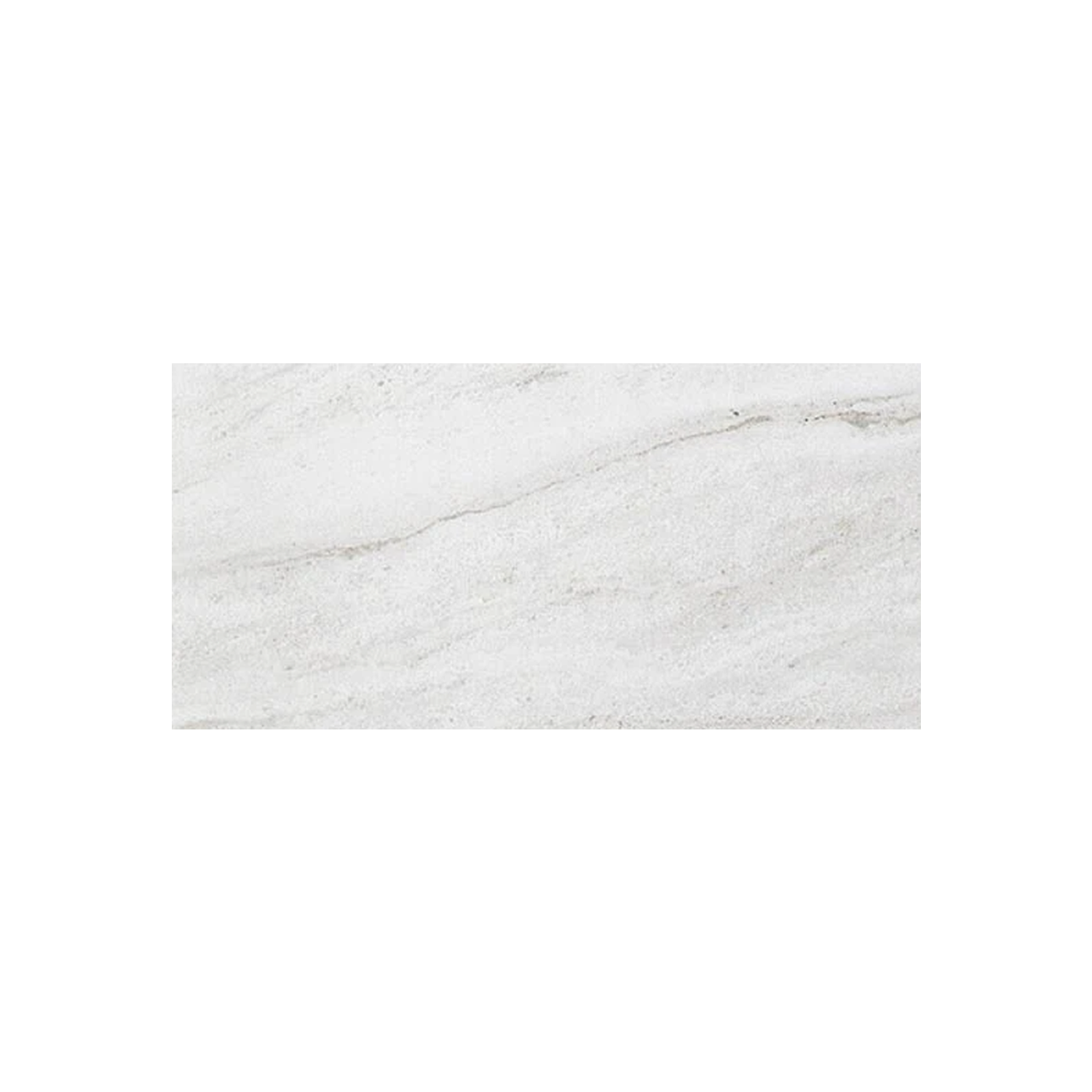 A rectangular Eon - Eldorado tile in white marble, featuring subtle gray veining and a smooth, polished surface, centered on a plain white background.