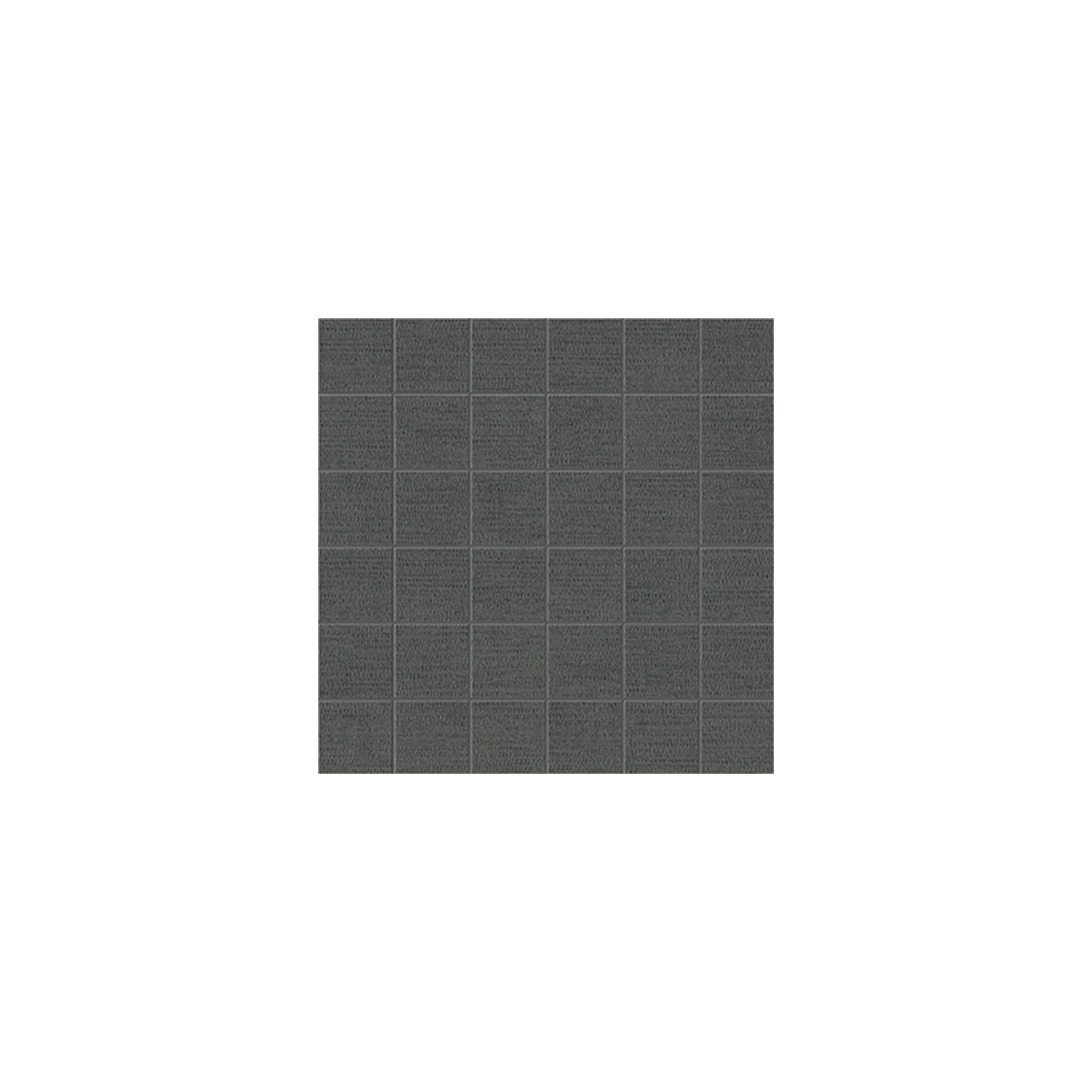 A grid of 6 rows and 8 columns, featuring 48 Fray X - Graphite square tiles, is centered on a plain white background.