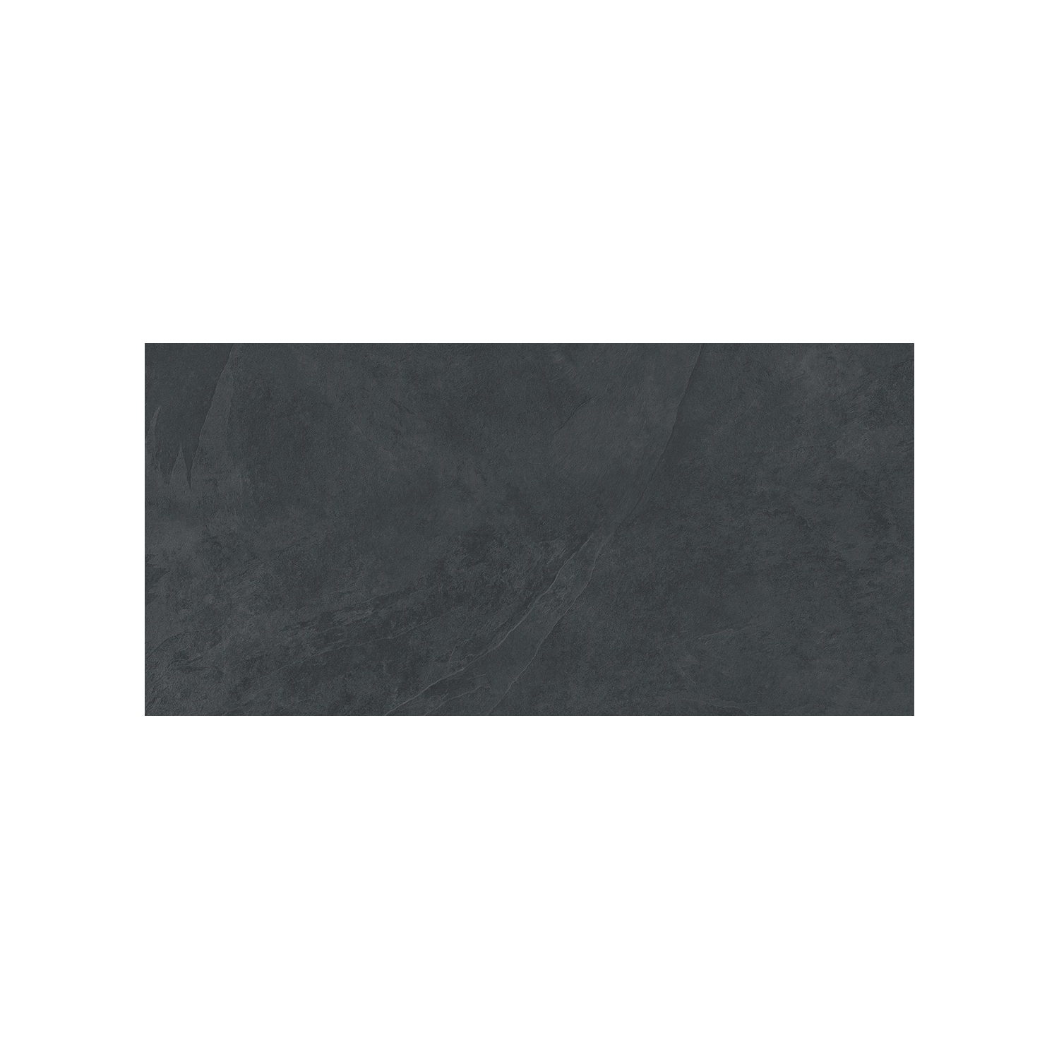 A rectangular Hero - Night dark gray stone tile with a subtle textured surface is centered on a plain white background.