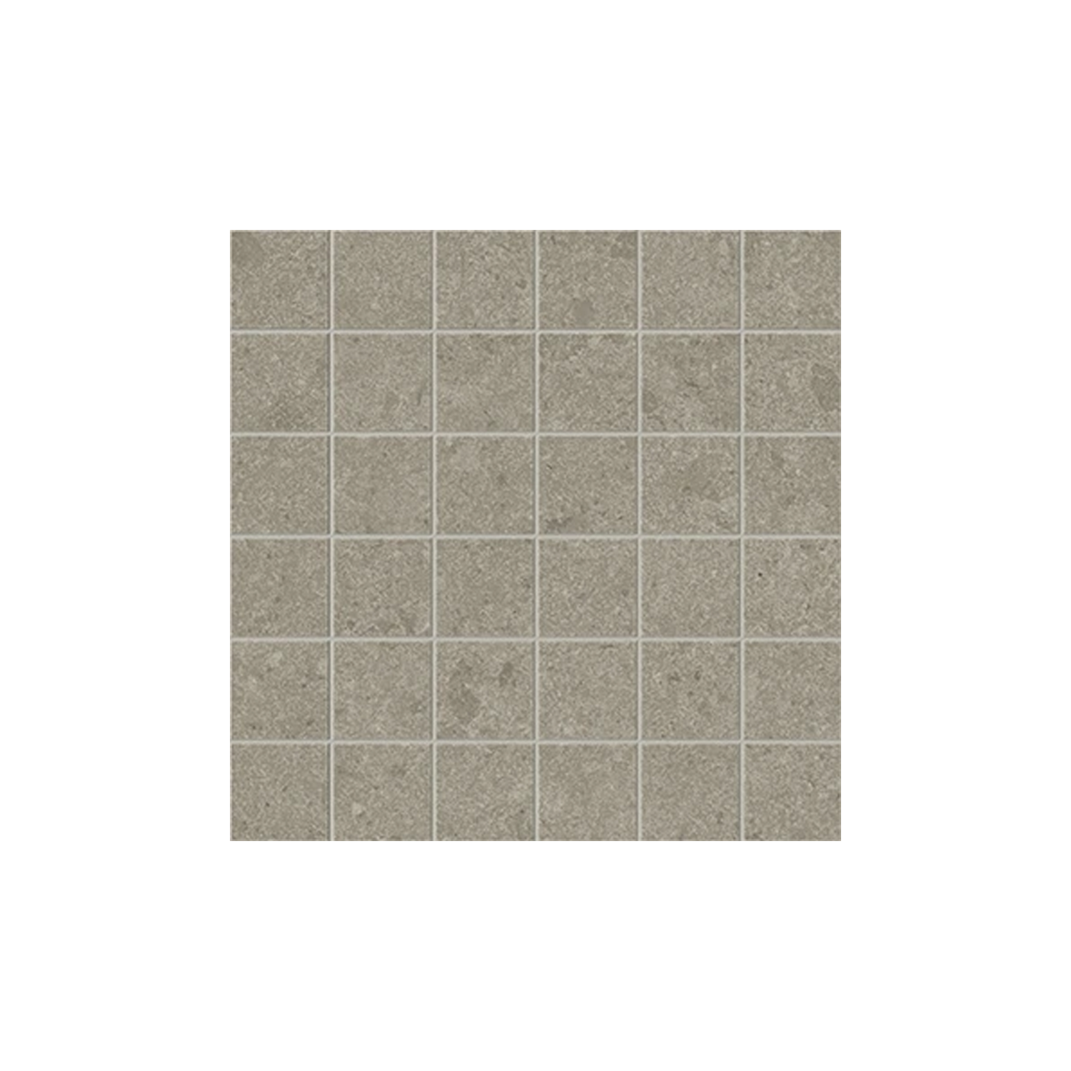 A square tile mosaic featuring 36 Legacy Limestone - Harbor tiles, arranged in a 6 by 6 grid on a white background.
