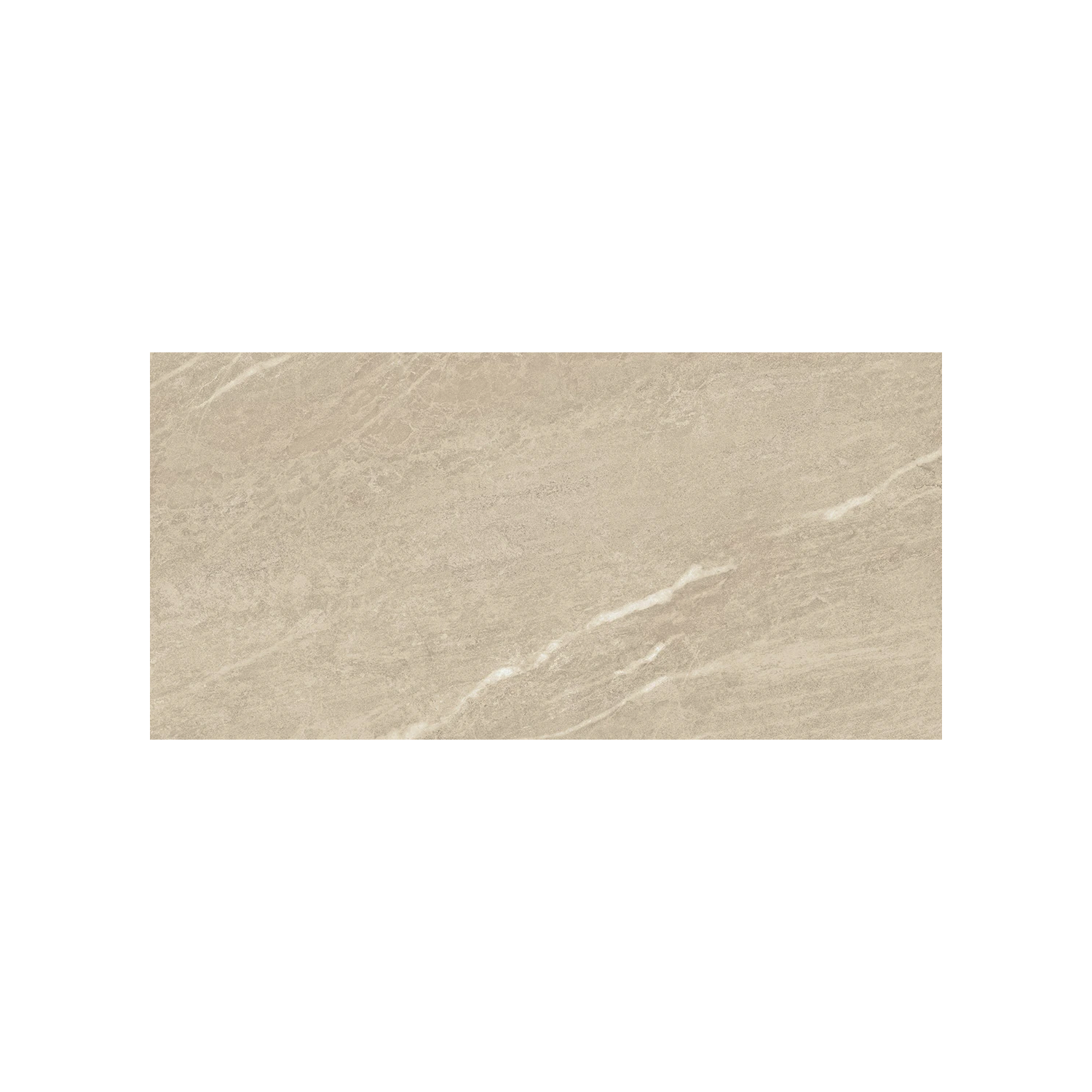 Legacy Marblestone - Cream: A rectangular beige tile featuring a subtle stone-like texture and delicate white veining, shown against a white background.