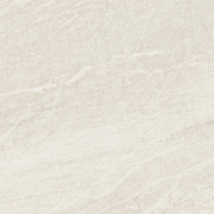Modern bathroom featuring a light wood vanity with double sinks, gold fixtures, a large mirror, and a walk-in shower enclosed in glass with gray tiles. The space is unified by Legacy Marblestone - White marble-look tile flooring throughout.