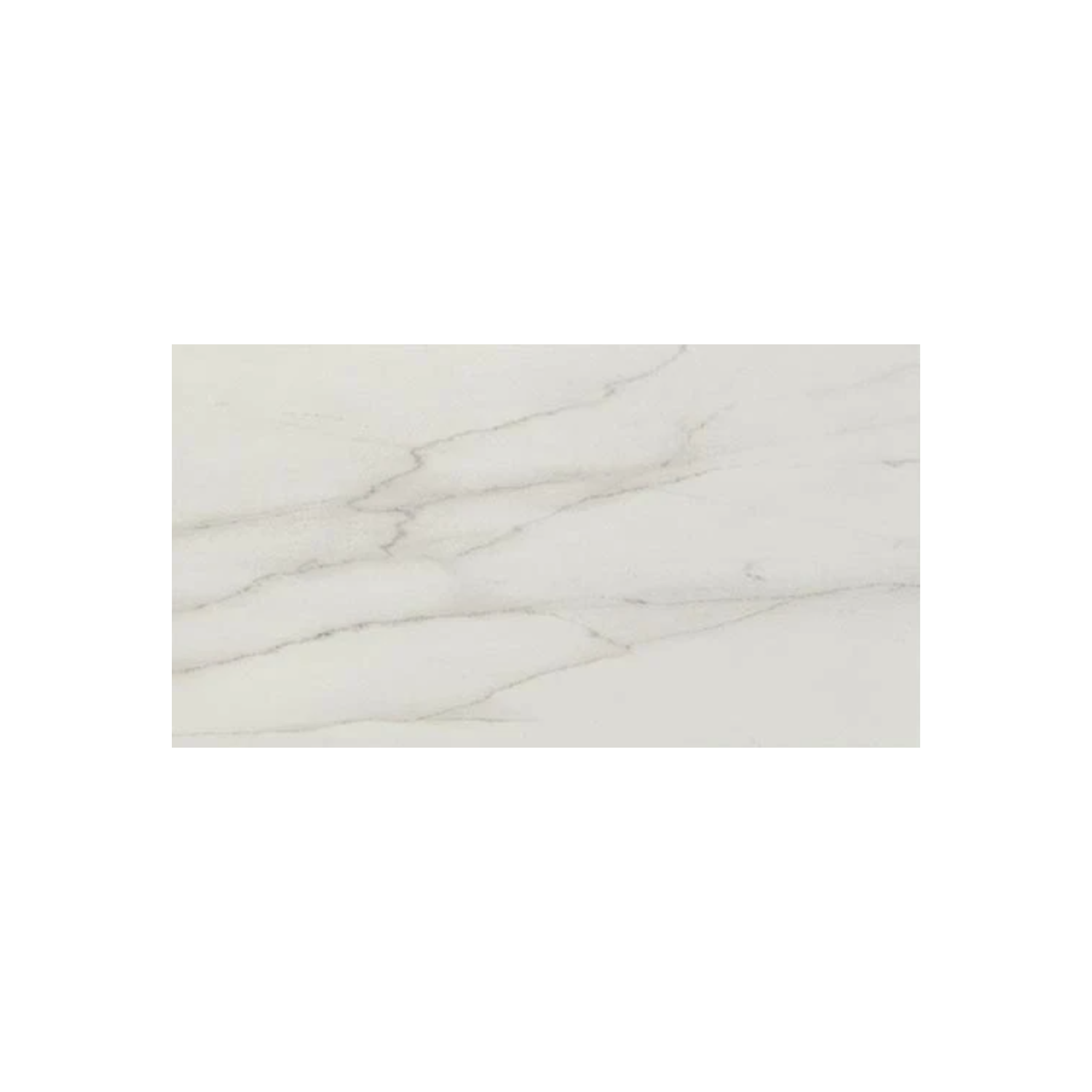 Liberty - Calacatta Centenial Wall is a rectangular tile featuring a white background with thin, light gray veining that mimics the look of natural marble.