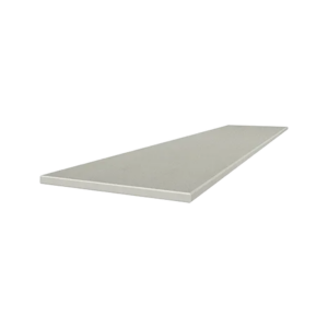A rectangular, flat shelf from the Marmiline - Fog collection, featuring a smooth gray surface, is shown angled against a white background.