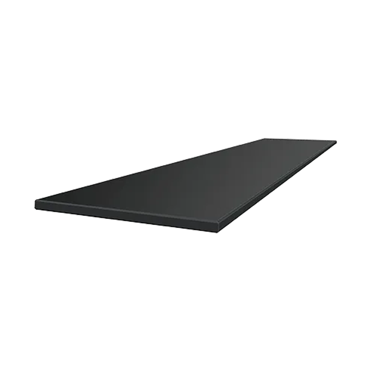 A rectangular Marmiline - Midnight shelf panel in flat black with sharp edges, viewed from a slight angle against a white background.