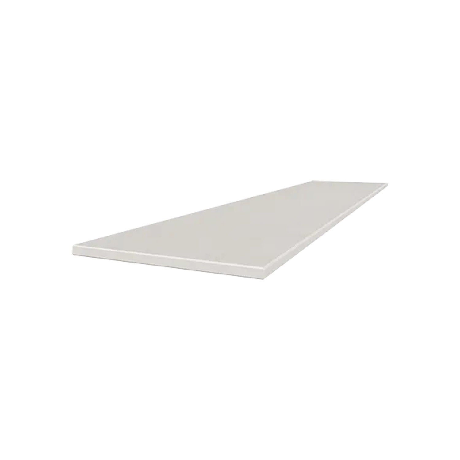 A long, rectangular Marmiline - Pearl shelf with a flat white surface is viewed at an angle against a plain white background.