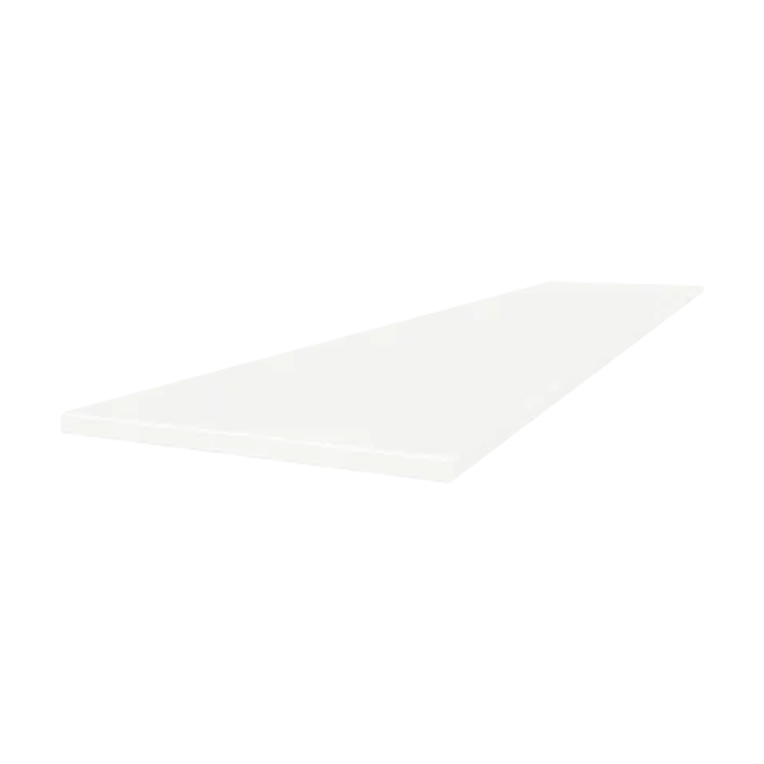 A single Marmiline - Snow rectangular white foam mattress topper is displayed on a plain white background, viewed from a low angle.