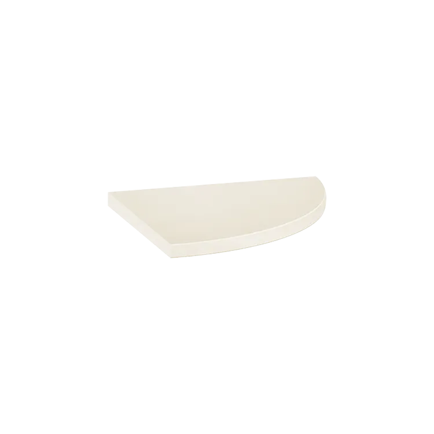 A floating, semi-circular wall shelf named Marmiline - Ivory featuring a smooth, minimalist white design, photographed against a plain white background.