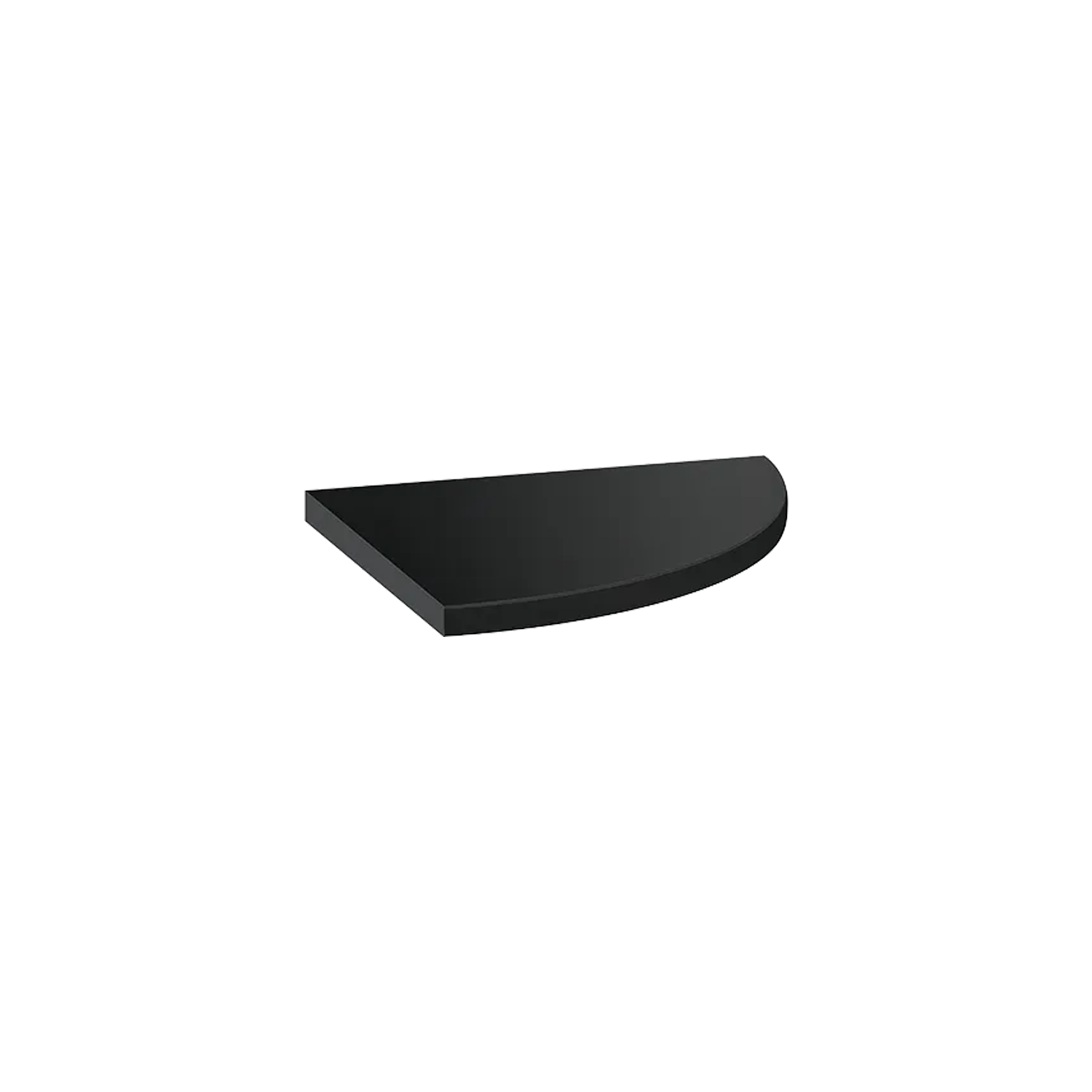 A Marmiline - Midnight floating shelf in black, featuring a semicircular design and a smooth finish, displayed against a white background.