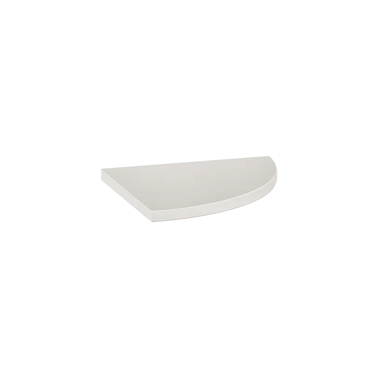 A Marmiline - Pearl white, wall-mounted semicircular shelf is shown against a plain white background.
