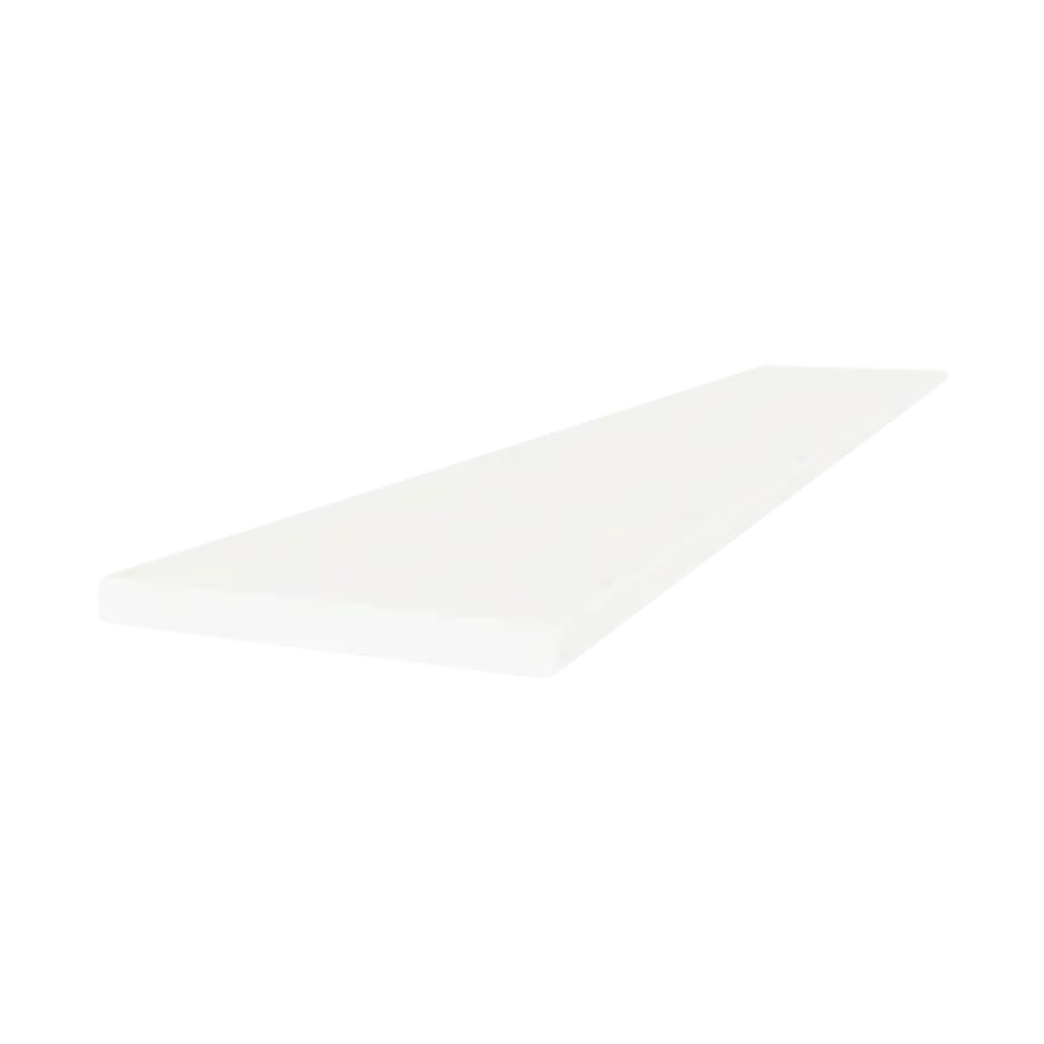 A plain, rectangular Marmiline - Snow shelf is displayed against a white background, viewed from a slight angle so the front and side edges are visible.