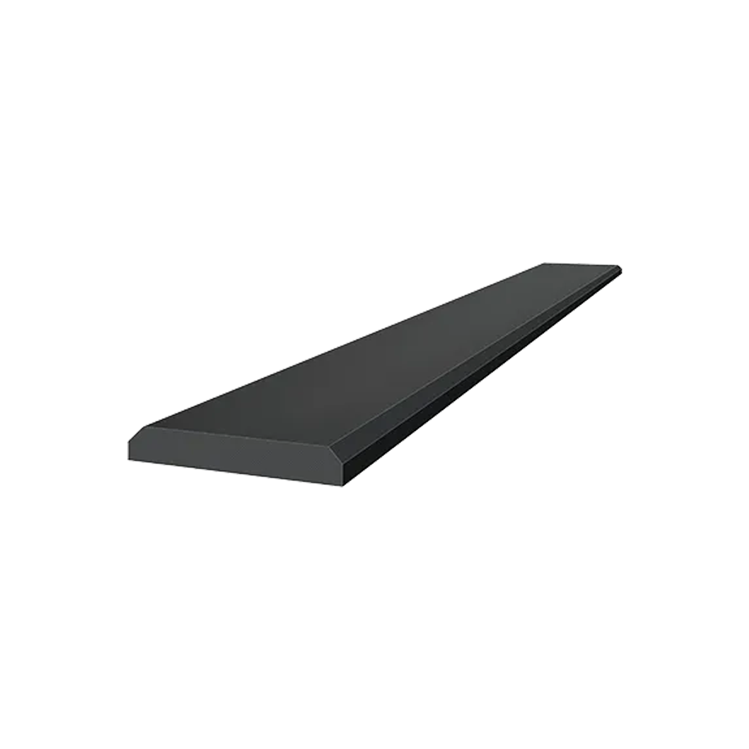 A long, flat, rectangular black Marmiline - Midnight shelf with a beveled edge, displayed on a white background.