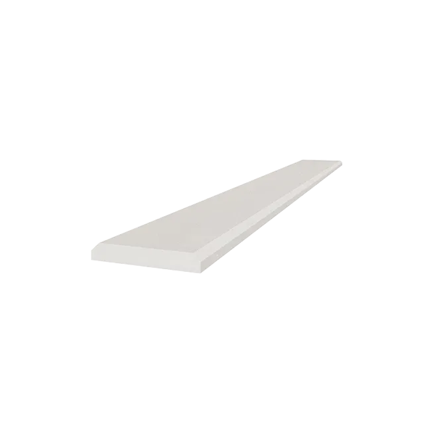A single, long Marmiline - Pearl white rectangular shelf with a smooth surface, displayed against a plain white background.