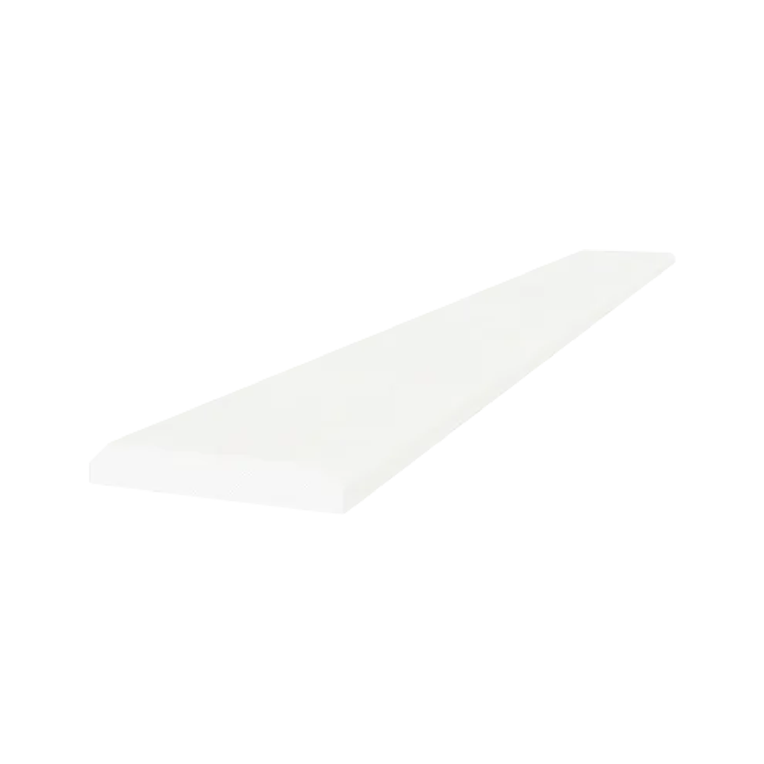 Introducing the Marmiline - Snow: a long, rectangular white shelf featuring clean, smooth edges and a minimalistic design, displayed against a plain white background.