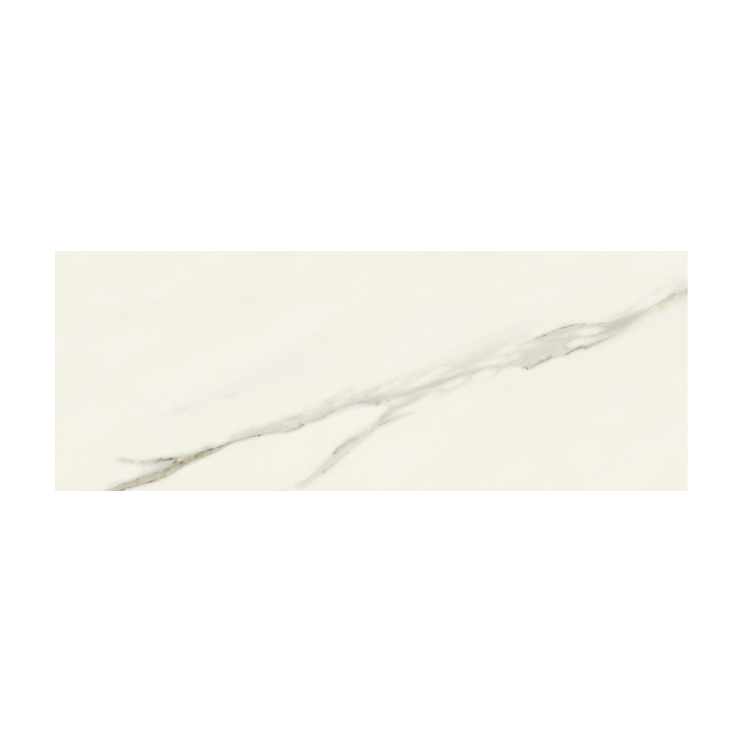 Marvel Meraviglia - Calacatta Meraviglia: A rectangular white marble tile featuring a smooth surface highlighted by a subtle diagonal grey vein.