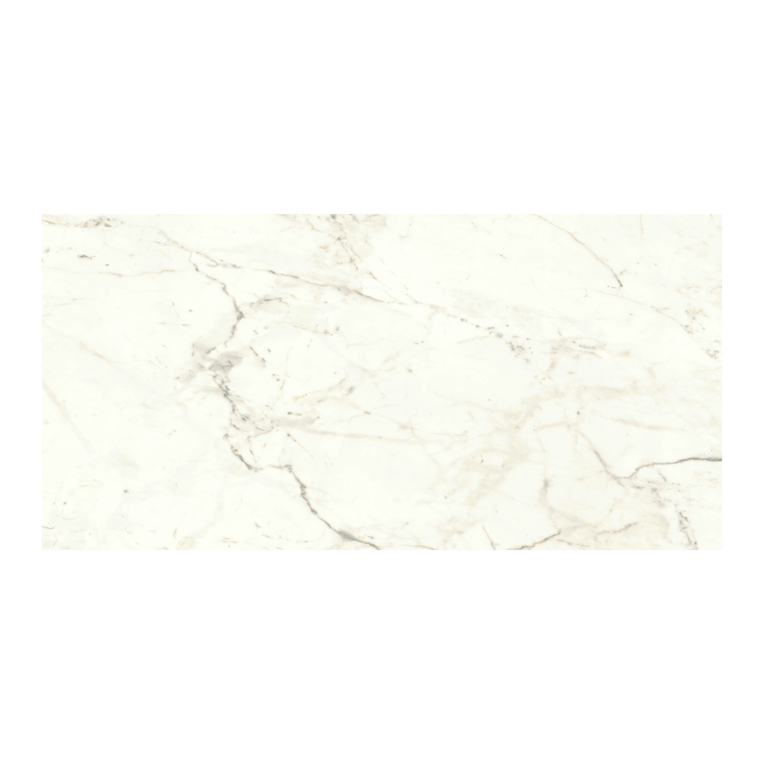 Marvel Shine - Calacatta Prestigio features a white marble surface characterized by delicate light gray and beige veining, creating a natural and subtly textured appearance on a clean, refined background.