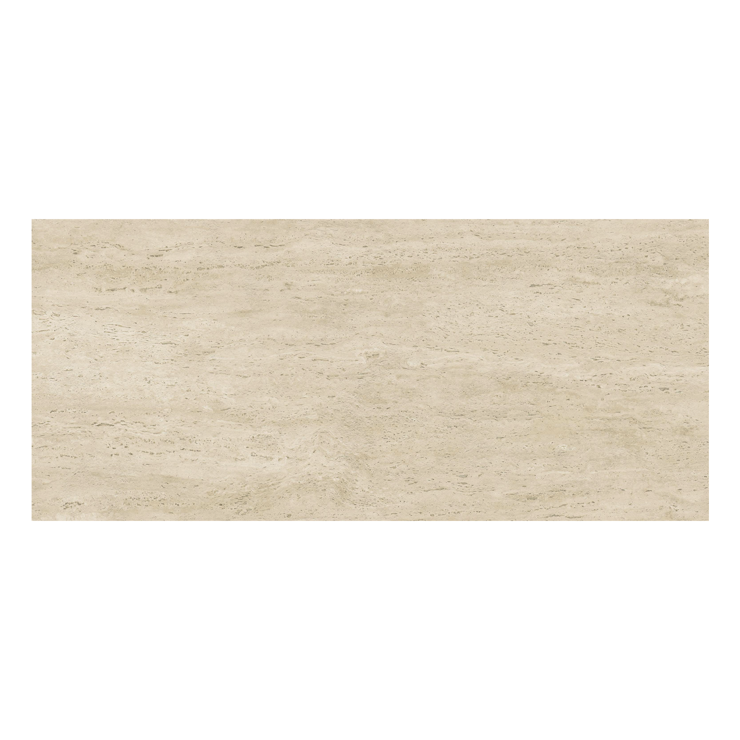 Marvel Travertine - Pearl Vein Cut is a beige rectangular tile featuring a subtle natural stone texture and light horizontal striations.