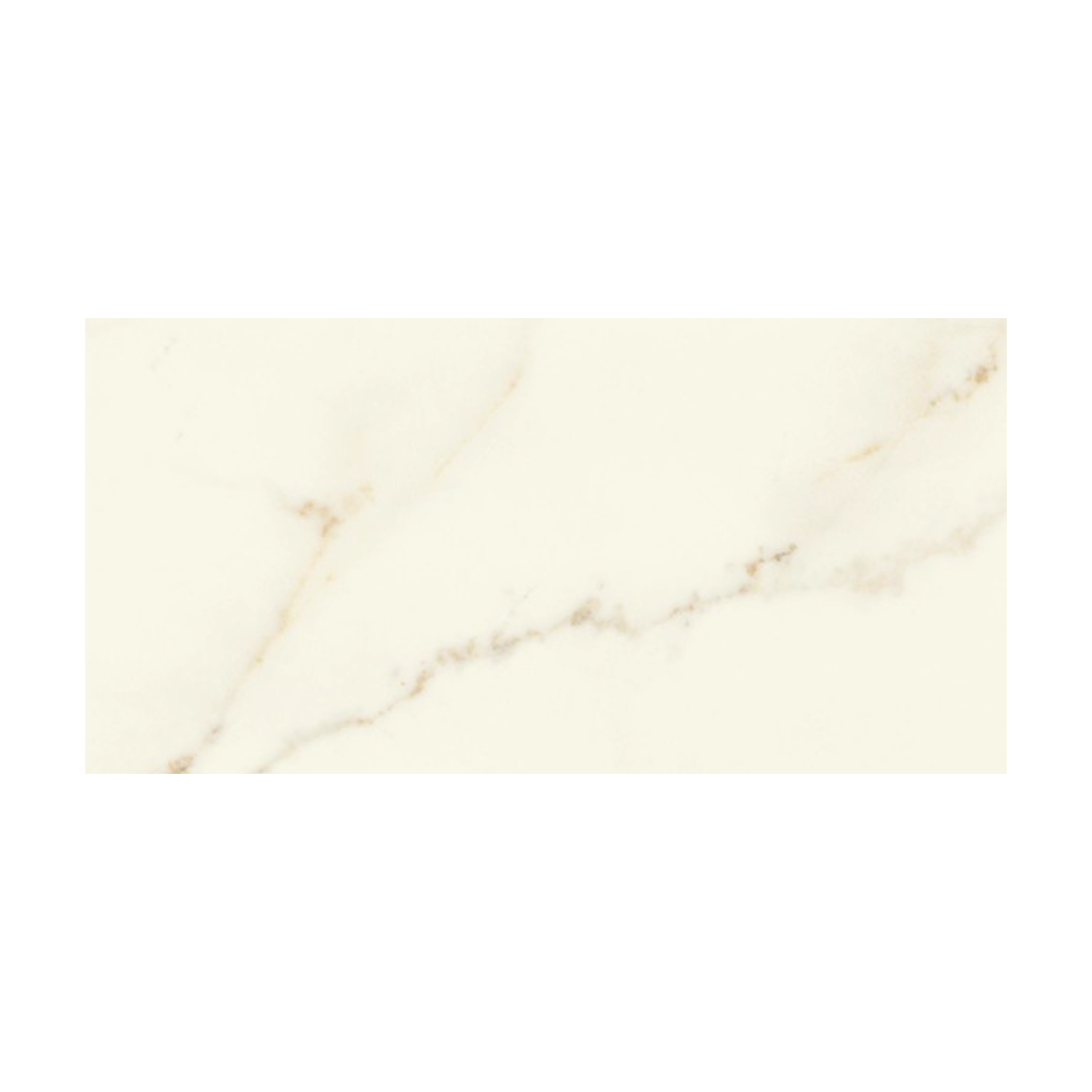 Marvel X - Calacatta Apuano is a rectangular, cream-colored marble tile featuring delicate, thin gray and light brown veining that runs diagonally across the surface.