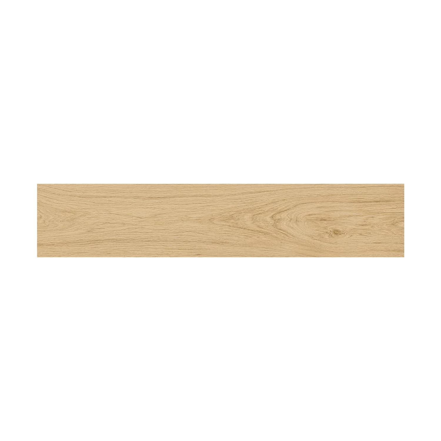 A rectangular plank of Memory Oak - Vanilla wood, featuring a natural grain pattern and displayed against a white background.