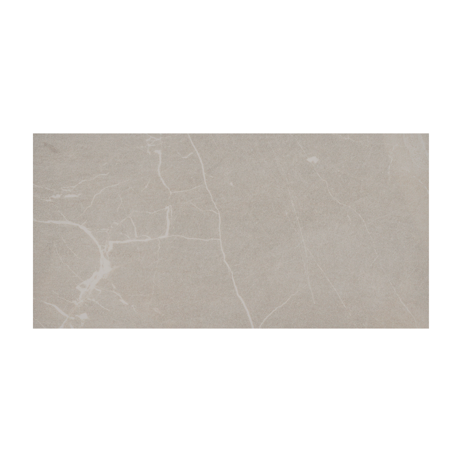 A rectangular beige tile named "Modern Slate - Slate Ivory," featuring subtle white veining and a smooth, matte finish that resembles natural stone, displayed against a plain white background.