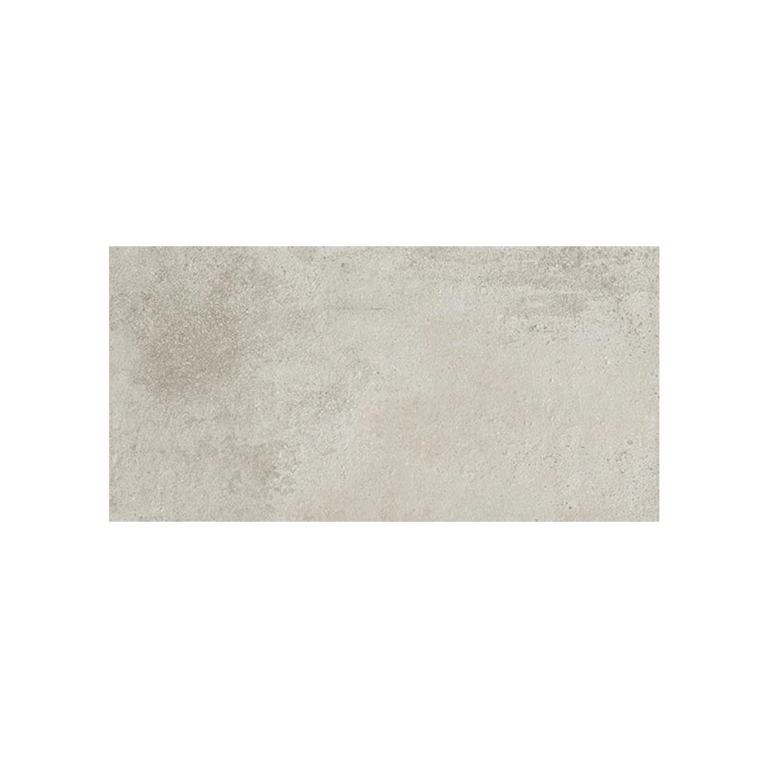 Rectangular tile named Rift - Chalk, featuring a textured surface in light gray and beige tones with a concrete-like appearance. Displayed against a plain white background, the tile’s subtle mottled pattern and smooth edges are clearly highlighted.