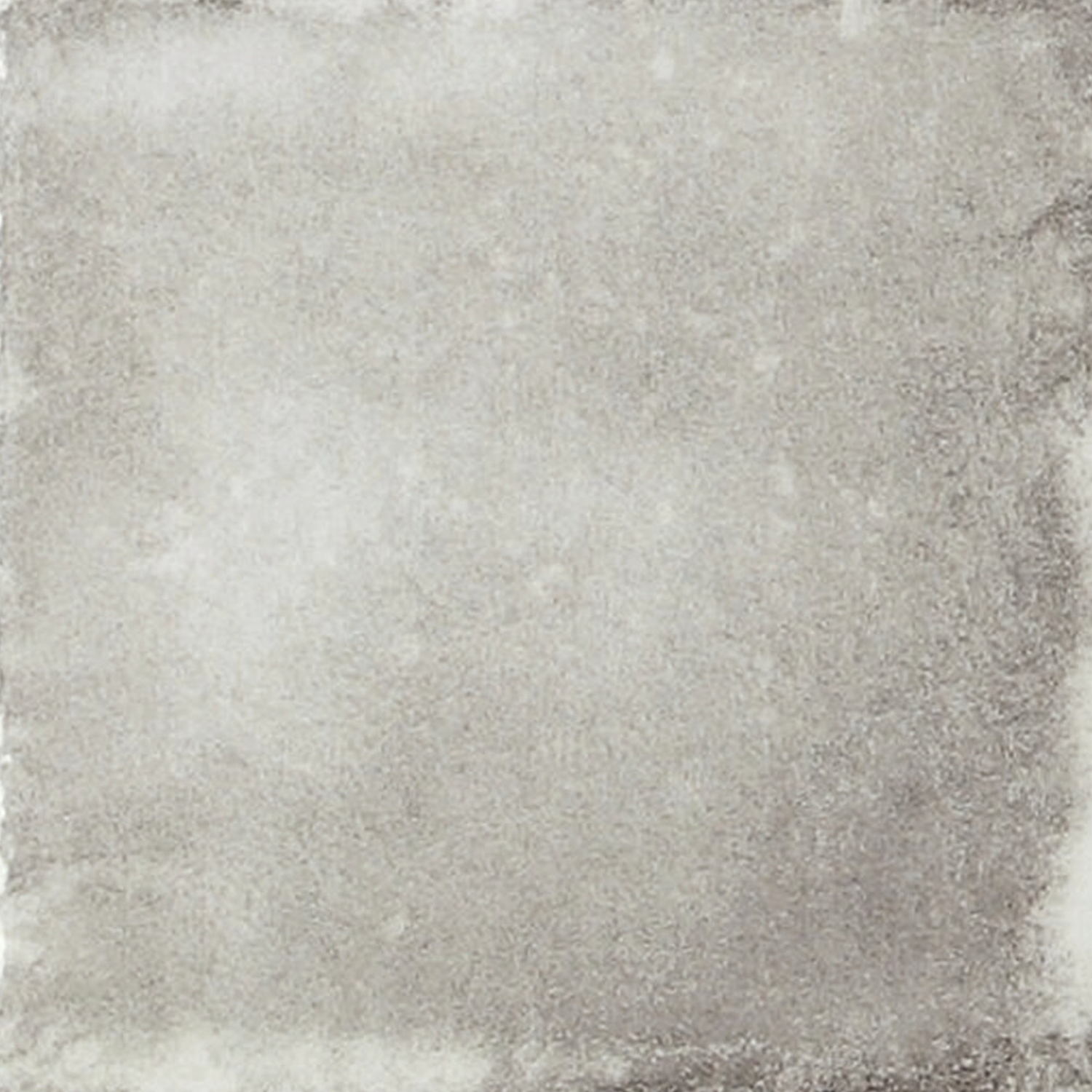 Savannah - Grey features a textured, faded gray square with rough, irregular edges and a cloudy, mottled appearance reminiscent of worn or vintage paper.