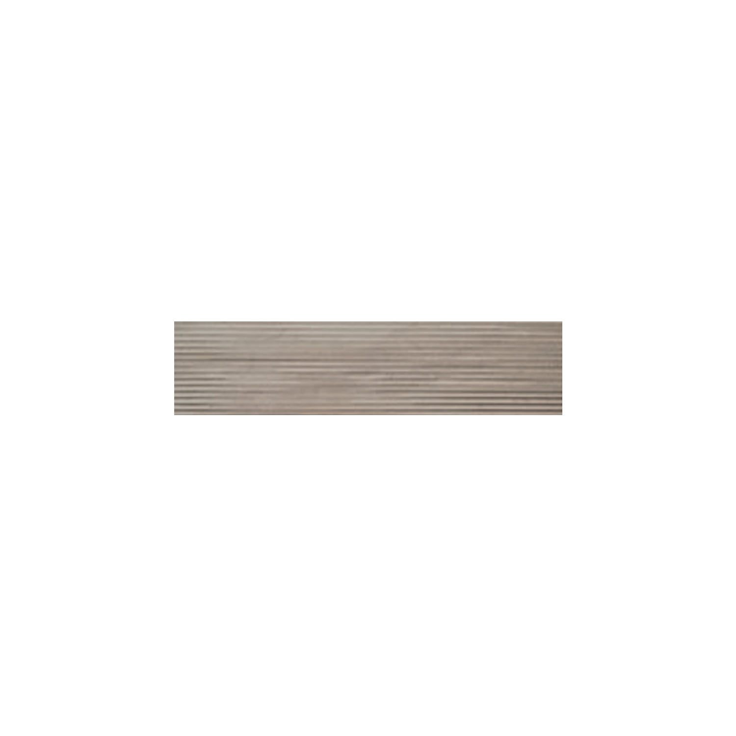 A rectangular, horizontal Swing - Sand tile in light brown, featuring thin, evenly spaced horizontal grooves across its surface and set against a white background.