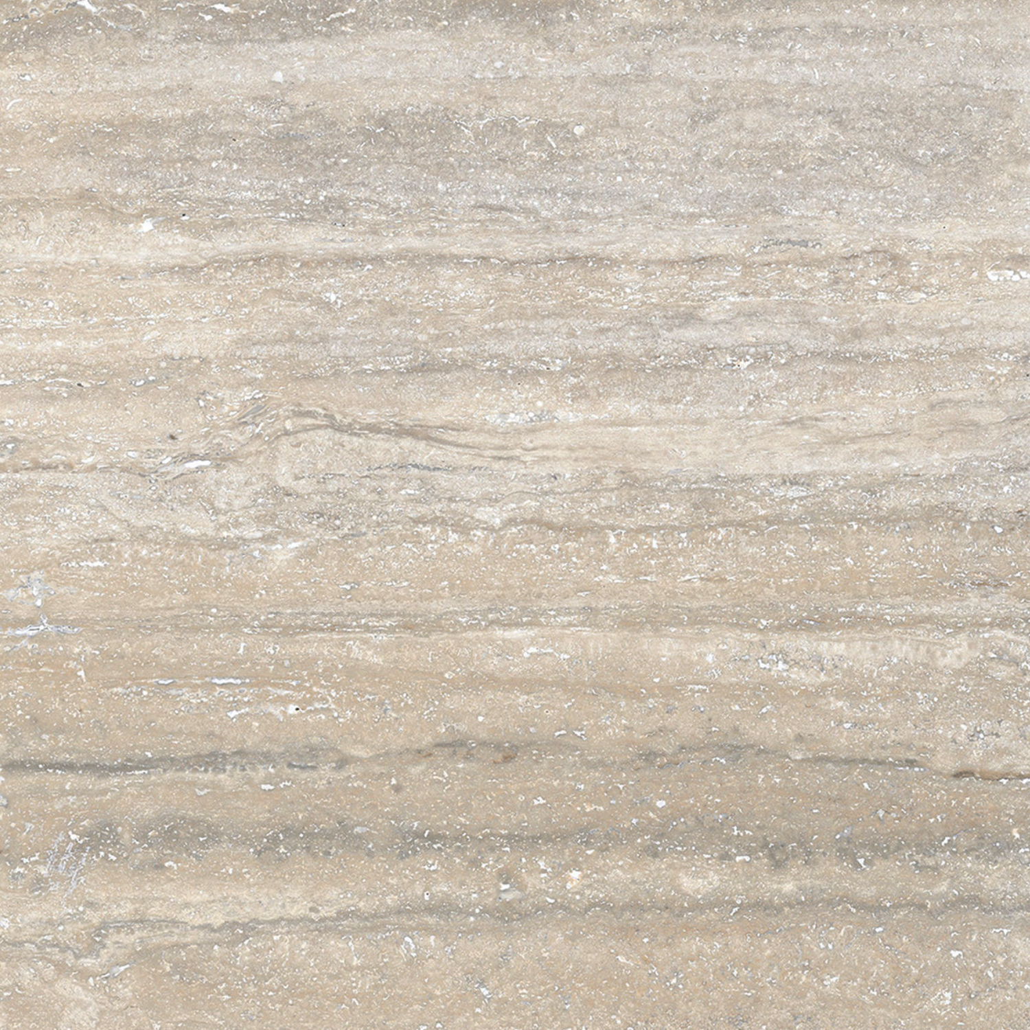 Travertino Al Contro - Argento Al Contro features a beige and light brown stone surface with horizontal striations and a subtle texture, reminiscent of natural travertine or marble. This product showcases various shades and fine lines throughout its elegant pattern.